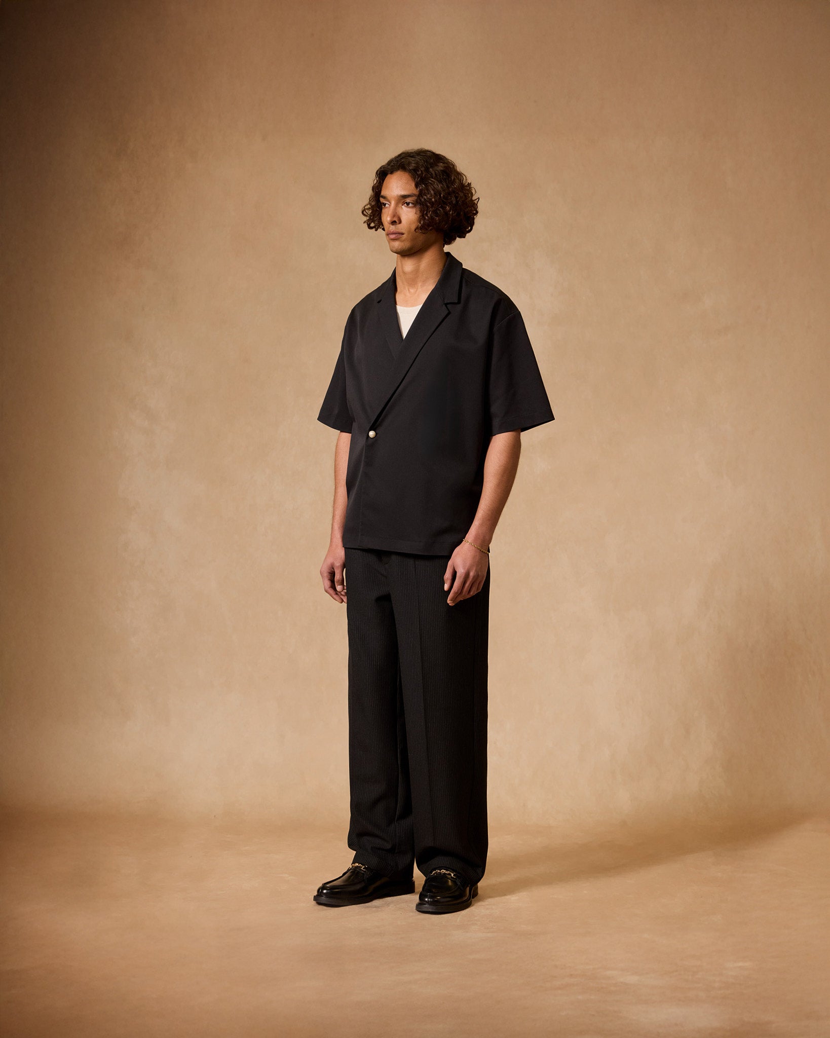 eightyfive-bottoms-pinstriped-regular-tailored-pants-hose-schwarz-nadelstreifen image 5