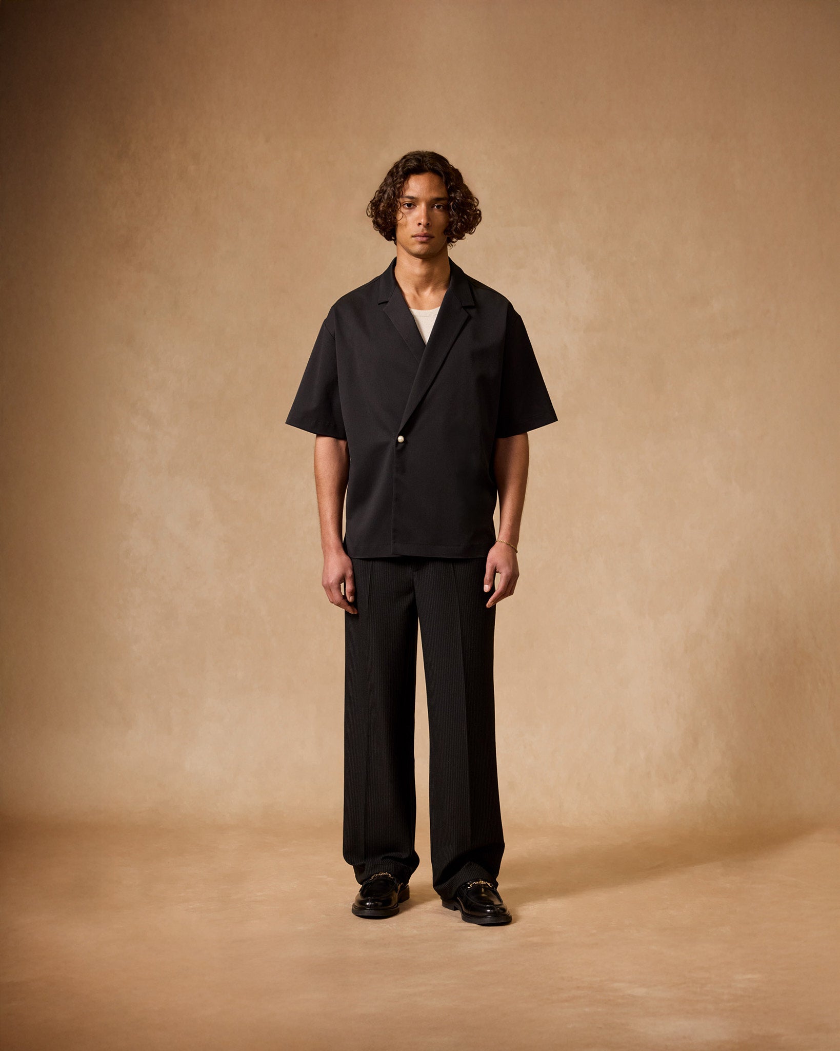 eightyfive-bottoms-pinstriped-regular-tailored-pants-hose-schwarz-nadelstreifen image 4