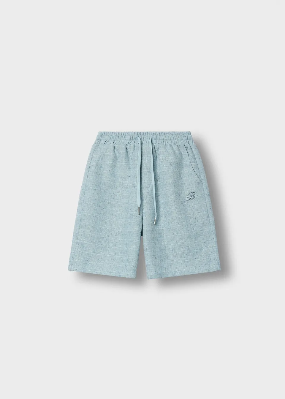 burocs-melange-yarn-shorts-blue-regular-fit-tunnelzug image 1