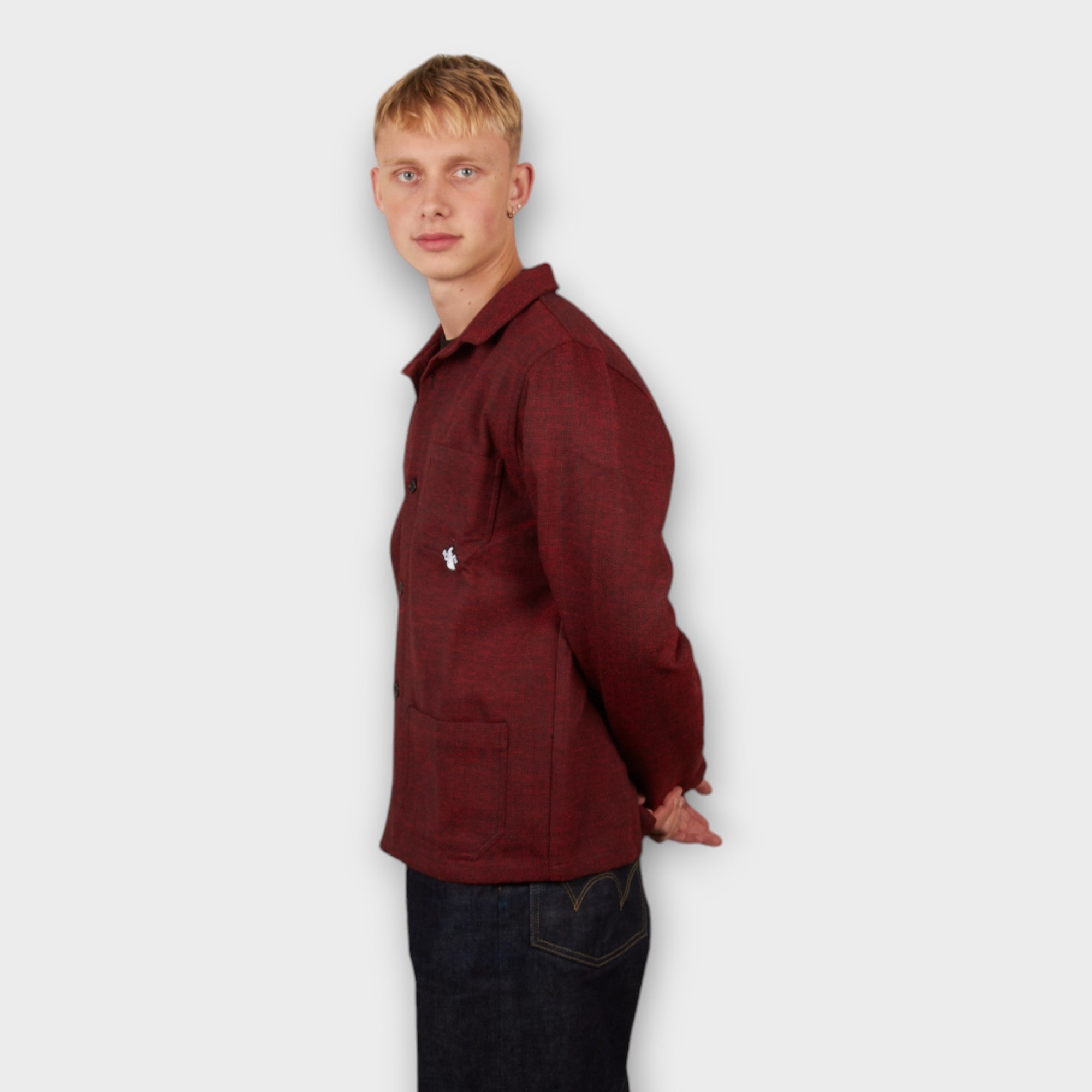 le-fix-sunniva-workers-hemd-maroon-herren-wollmischung image 3