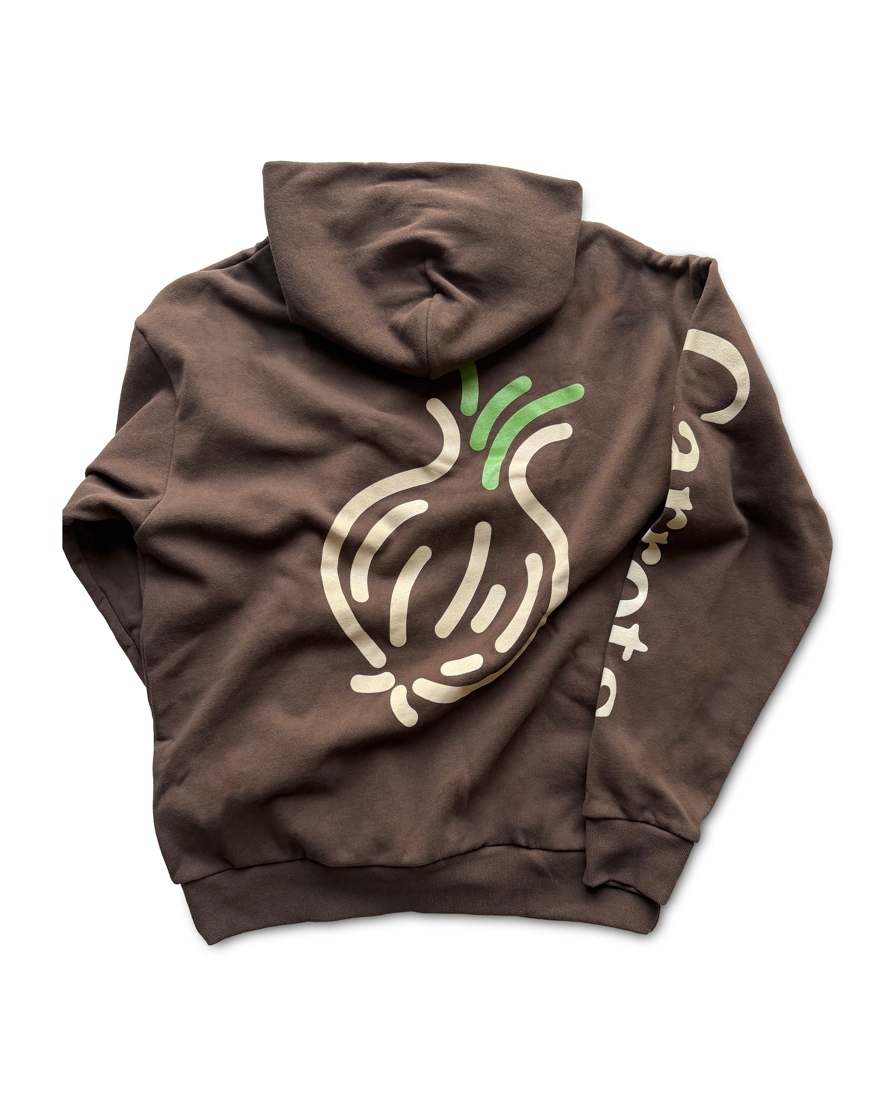 carrots-onions-wordmark-hoodie-braun-heavy-fleece image 2