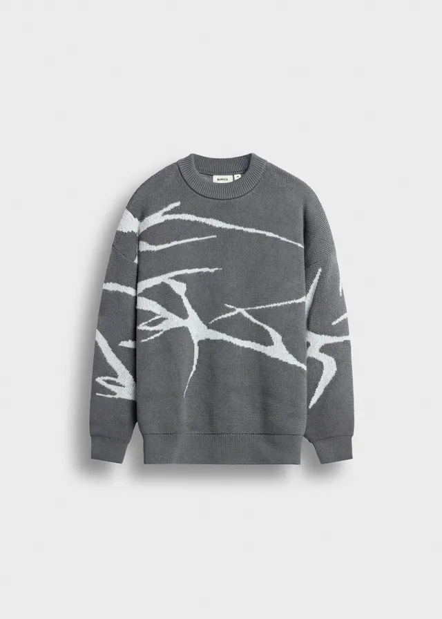 burocs-jacquard-knit-sweater-grey-oversized image 1