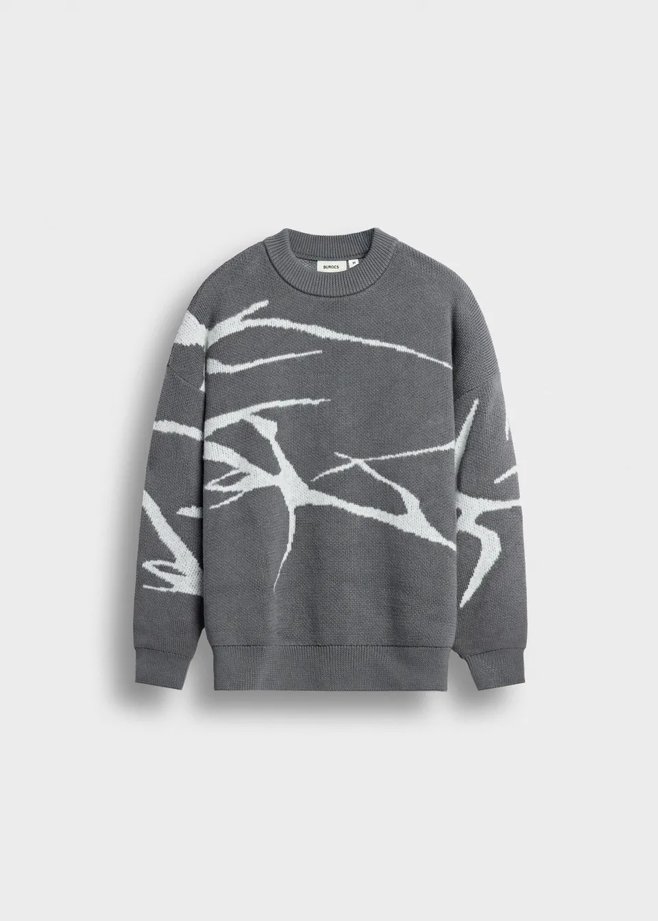 burocs-jacquard-knit-sweater-grey-oversized image 1
