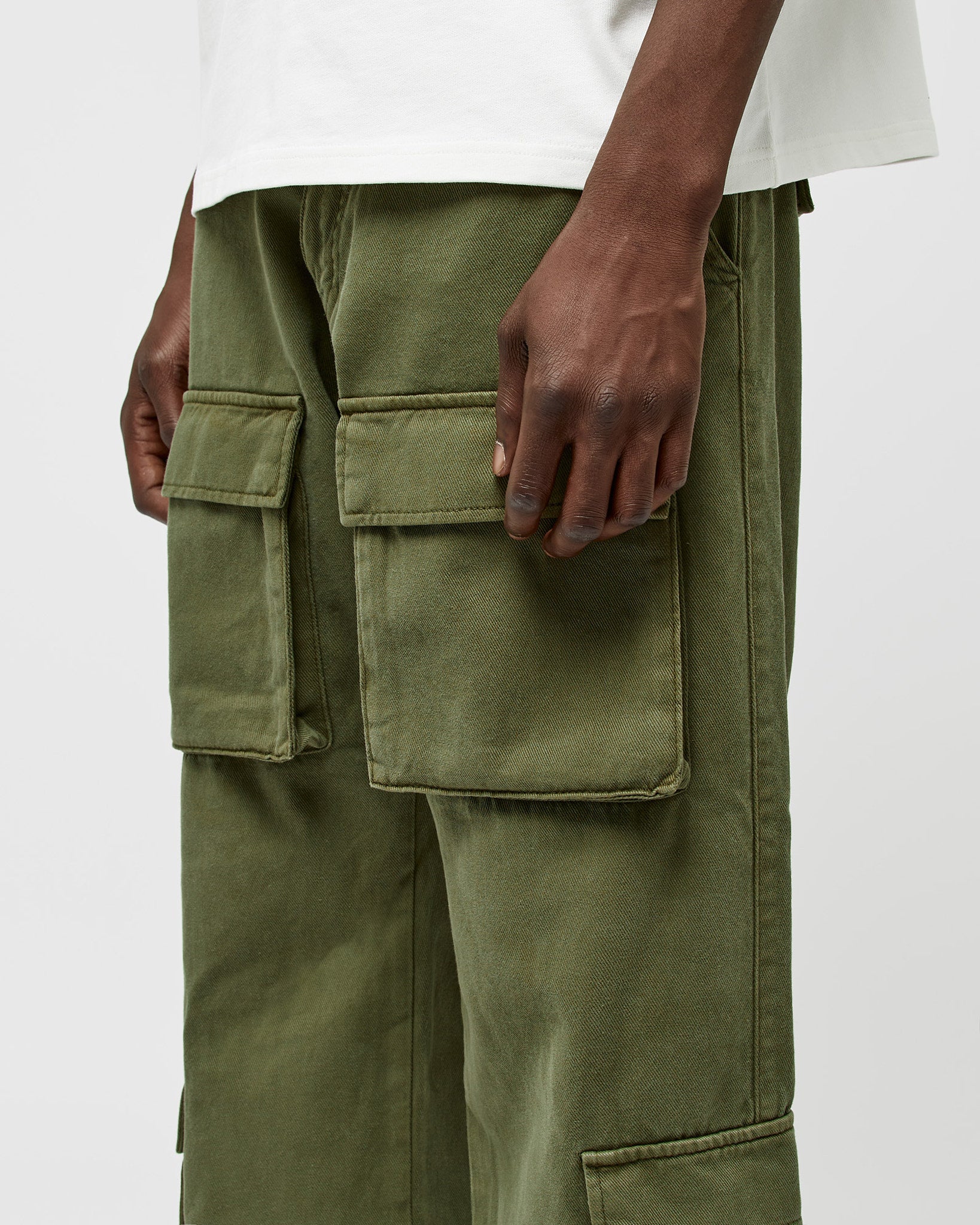 eightyfive-bottoms-front-pockets-baggy-cargo-pants-hose-olive-baumwolle image 6