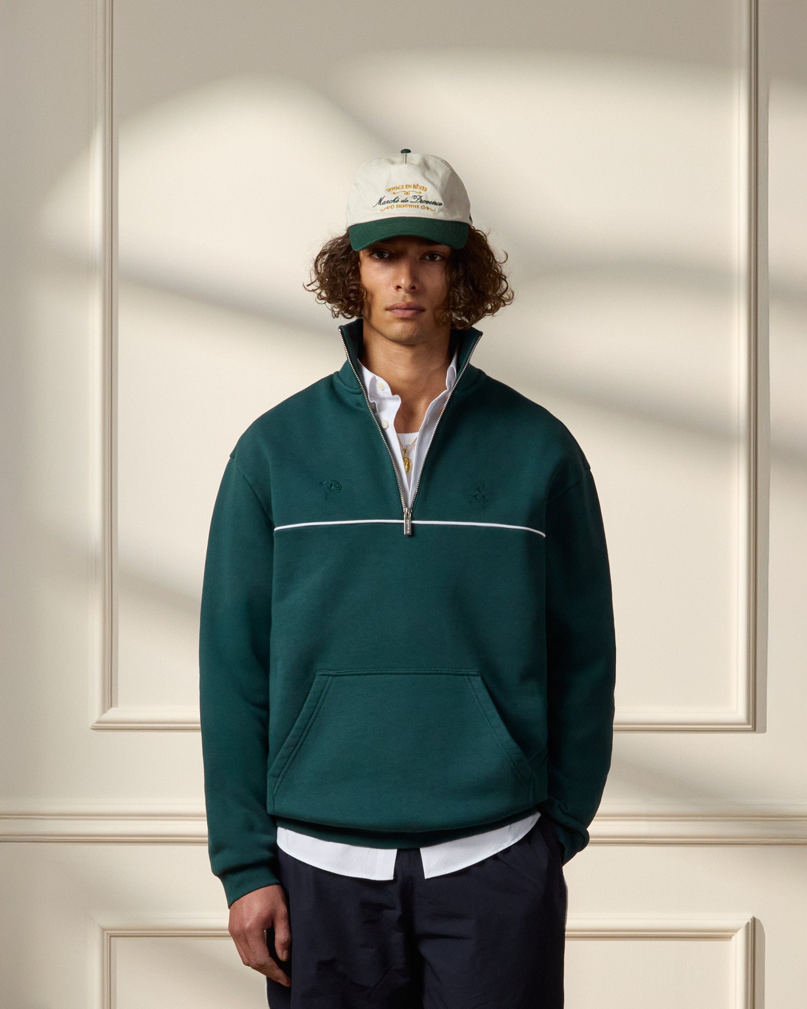 eightyfive-quarter-zip-sweater-pullover-pine-green-baumwolle image 3