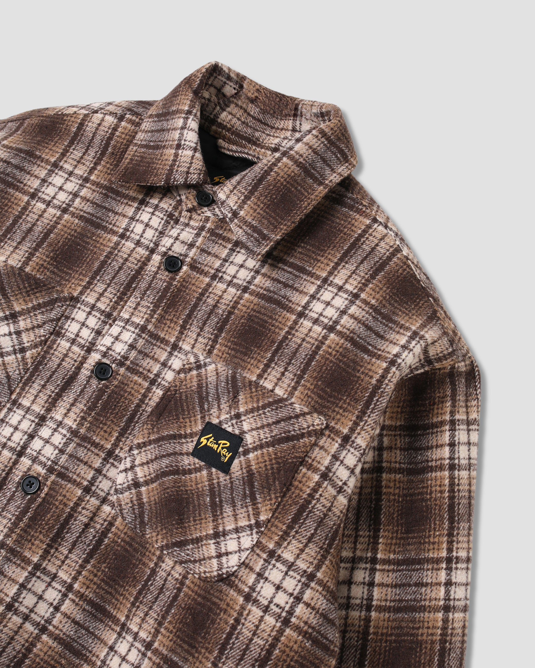 stan-ray-quilted-plaid-overshirt-braun-gesteppt image 6