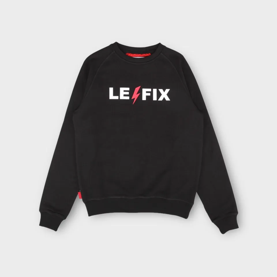 le-fix-lightning-crew-sweatshirt-schwarz-herren-baumwolle image 1