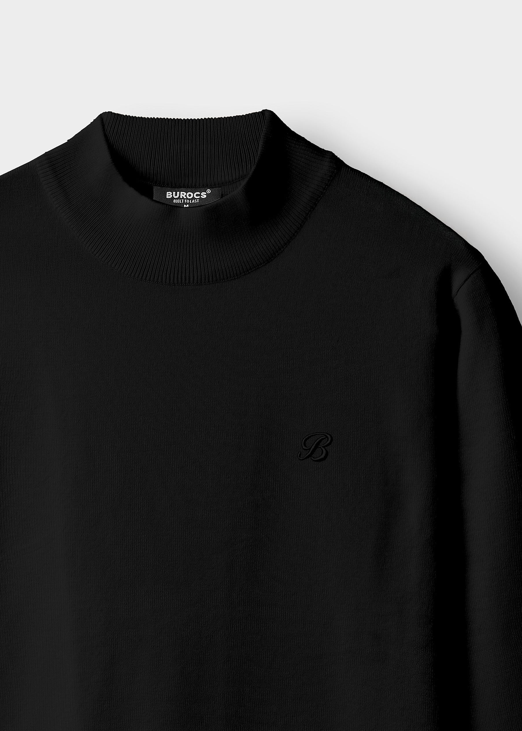 burocs-mock-neck-sweater-pullover-black-slim-fit-stehkragen image 3