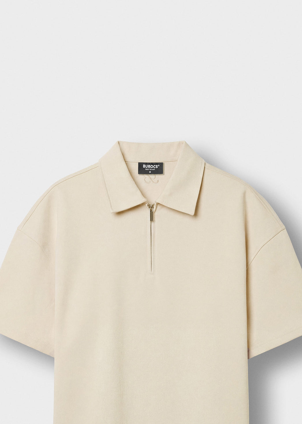 burocs-t-shirts-quarter-zip-t-shirt-beige-oversize-fit image 3