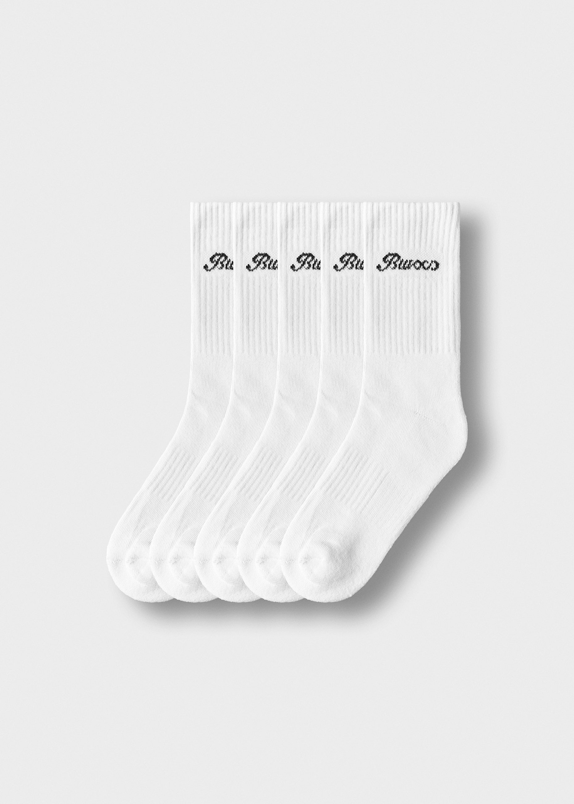 burocs-logo-crew-socks-5-pack-herren-white-baumwolle image 1