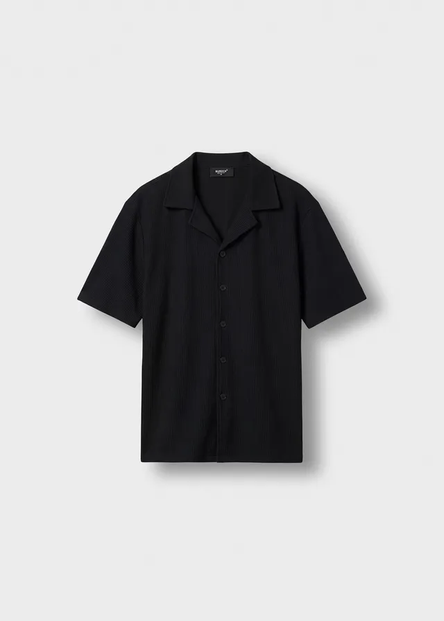 burocs-shirts-plissee-short-sleeve-shirt-hemd-schwarz image 1