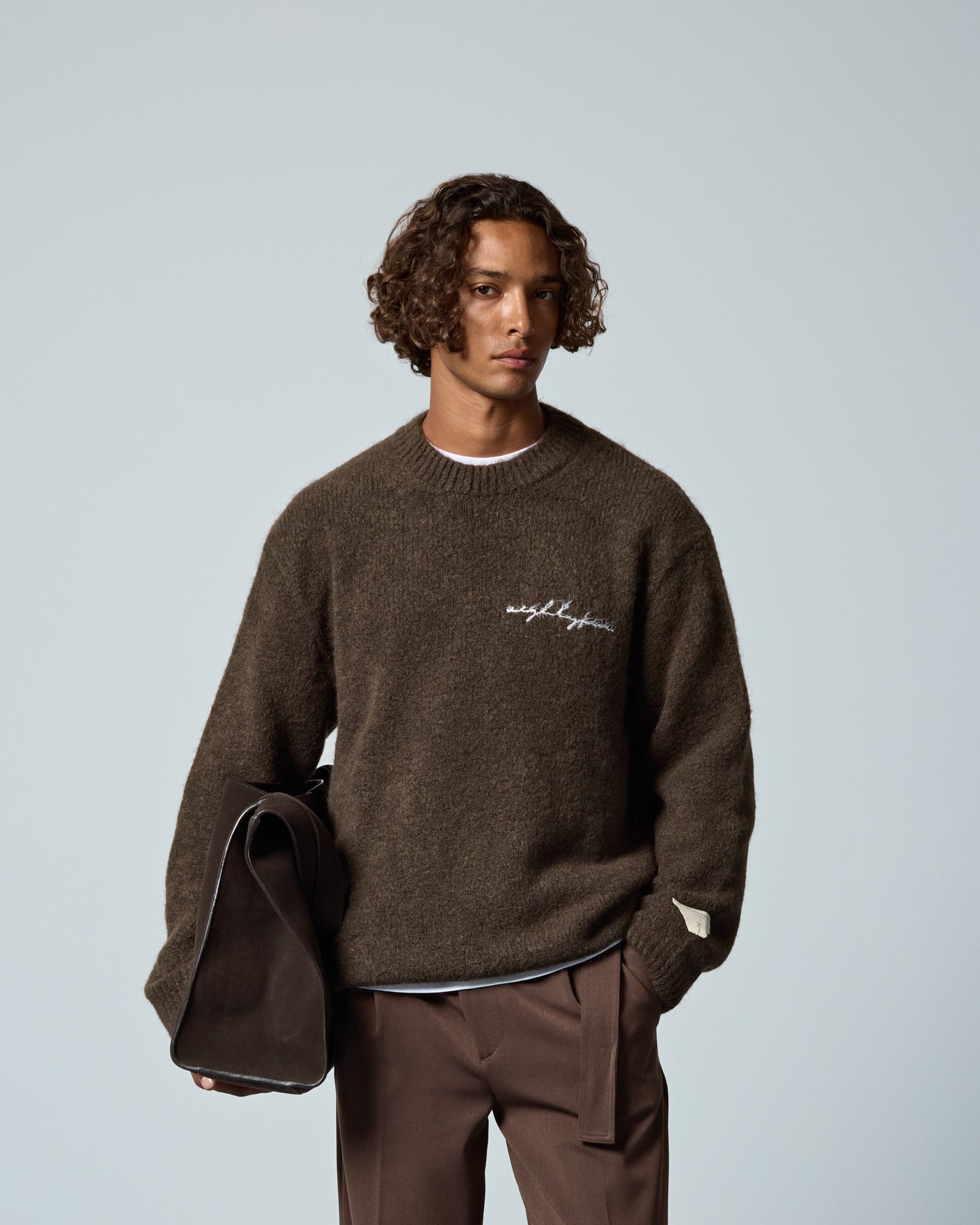 eightyfive-heavy-crew-neck-sweater-pullover-dark-khaki image 3