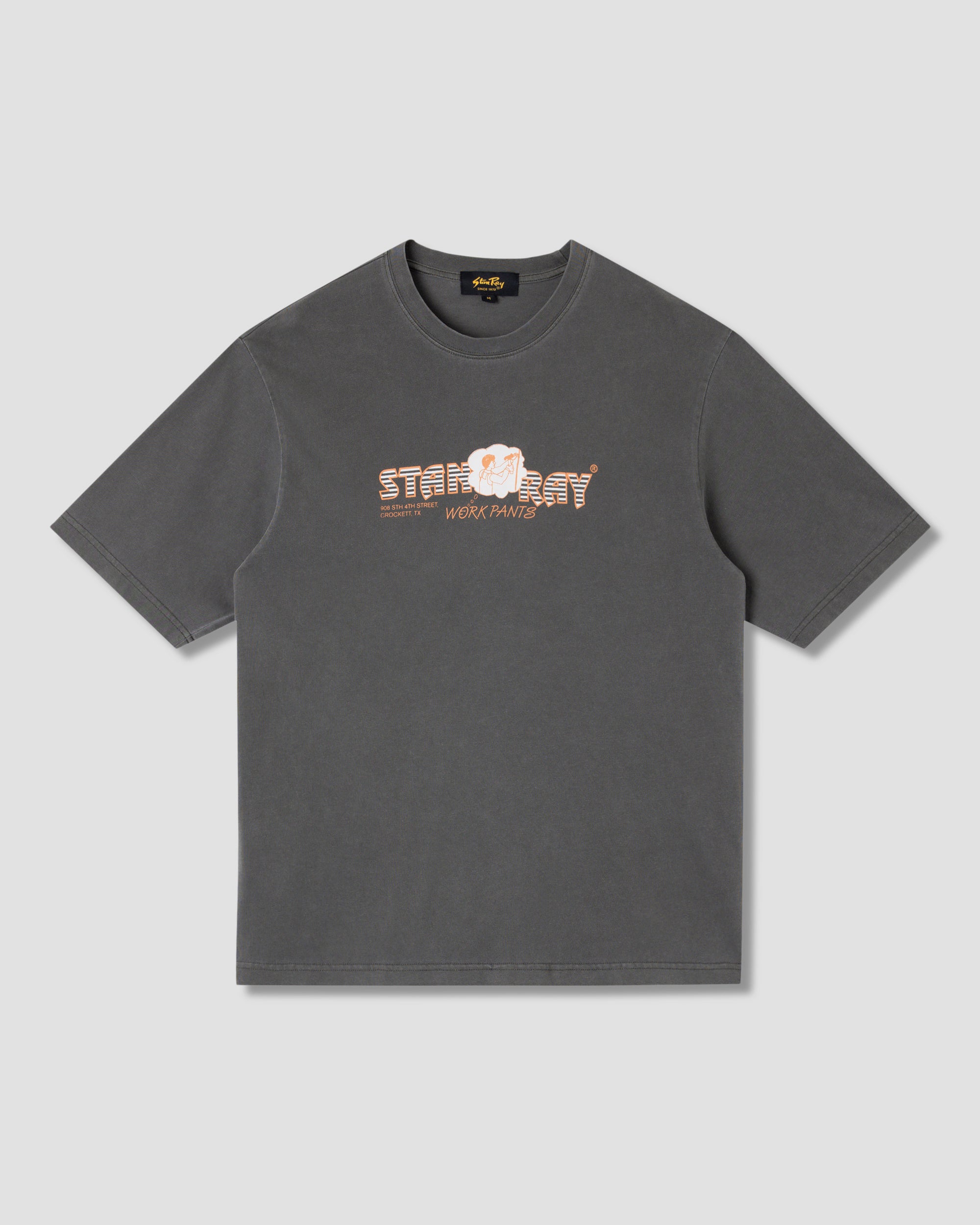 stan-ray-crockett-pants-tee-t-shirt-washed-black-baumwolle image 1