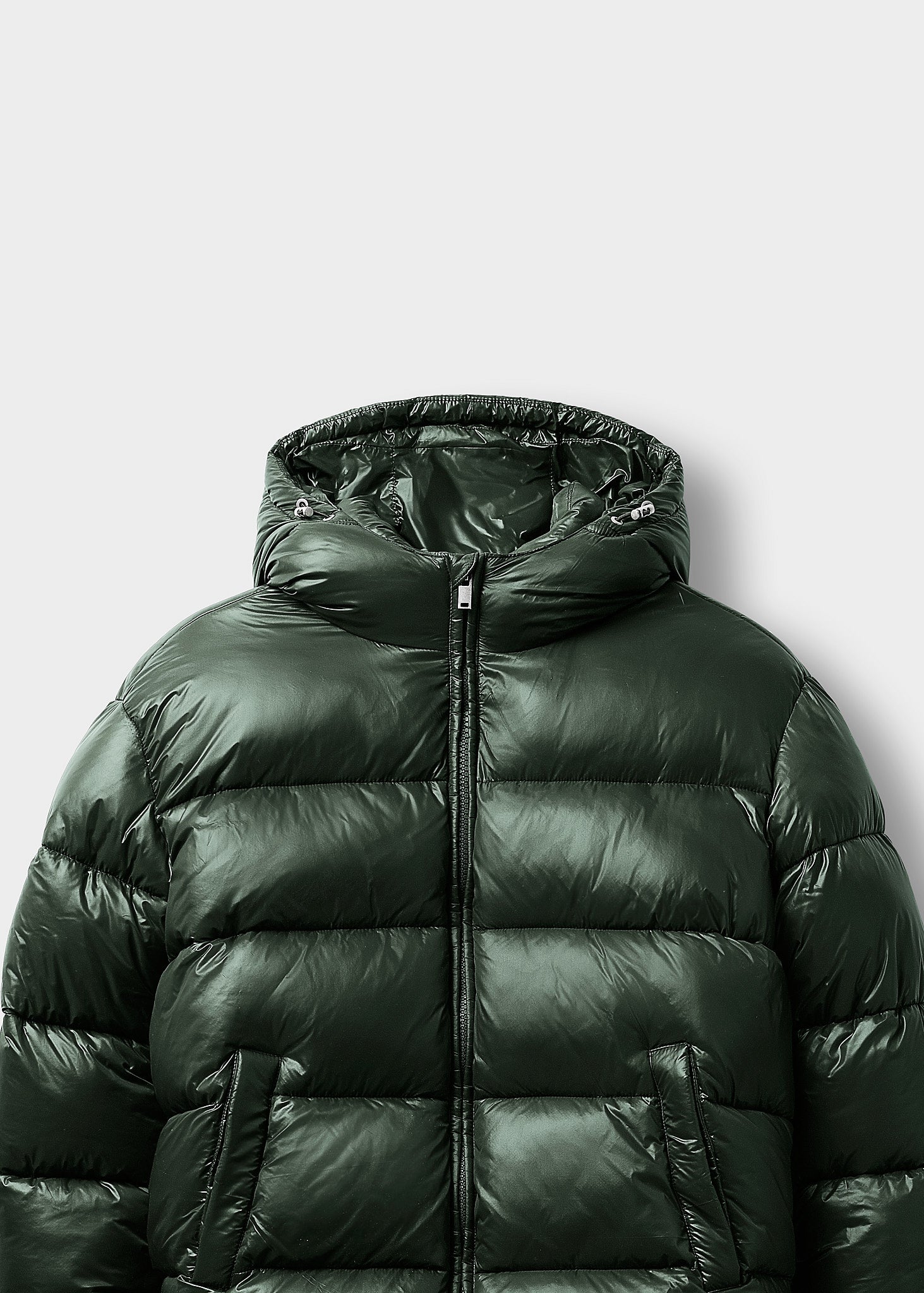 burocs-glossy-puffer-jacket-pufferjacke-gr-n-mit-kapuze image 3