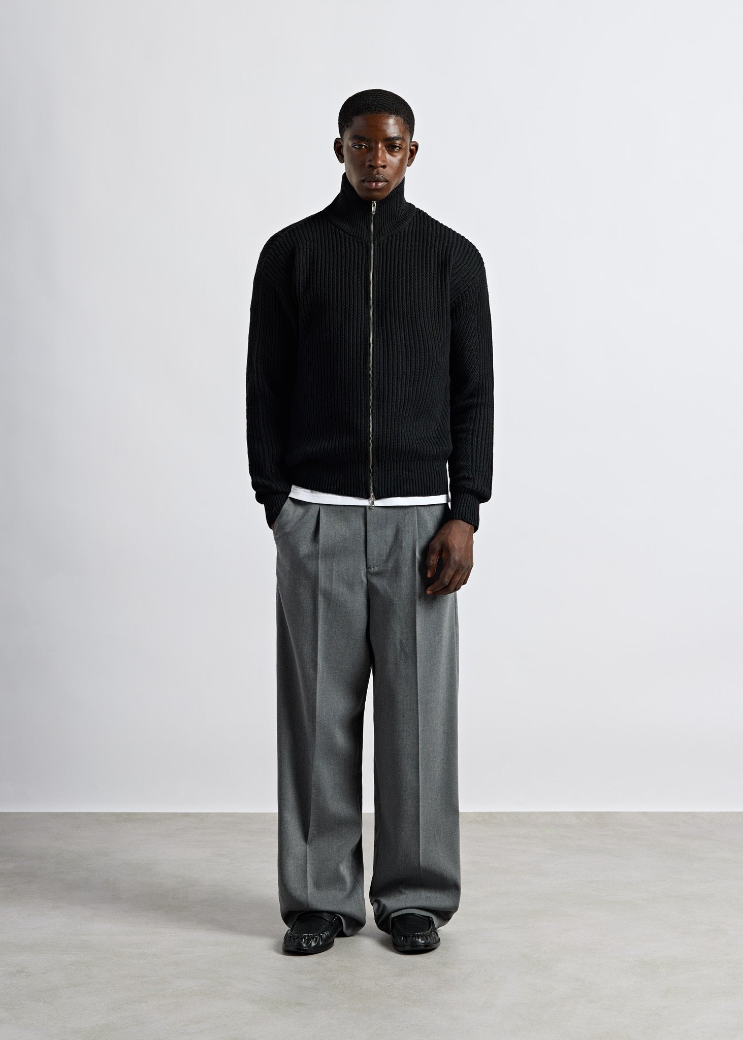 burocs-chunky-knit-zip-jacket-strickjacke-black-m image 4