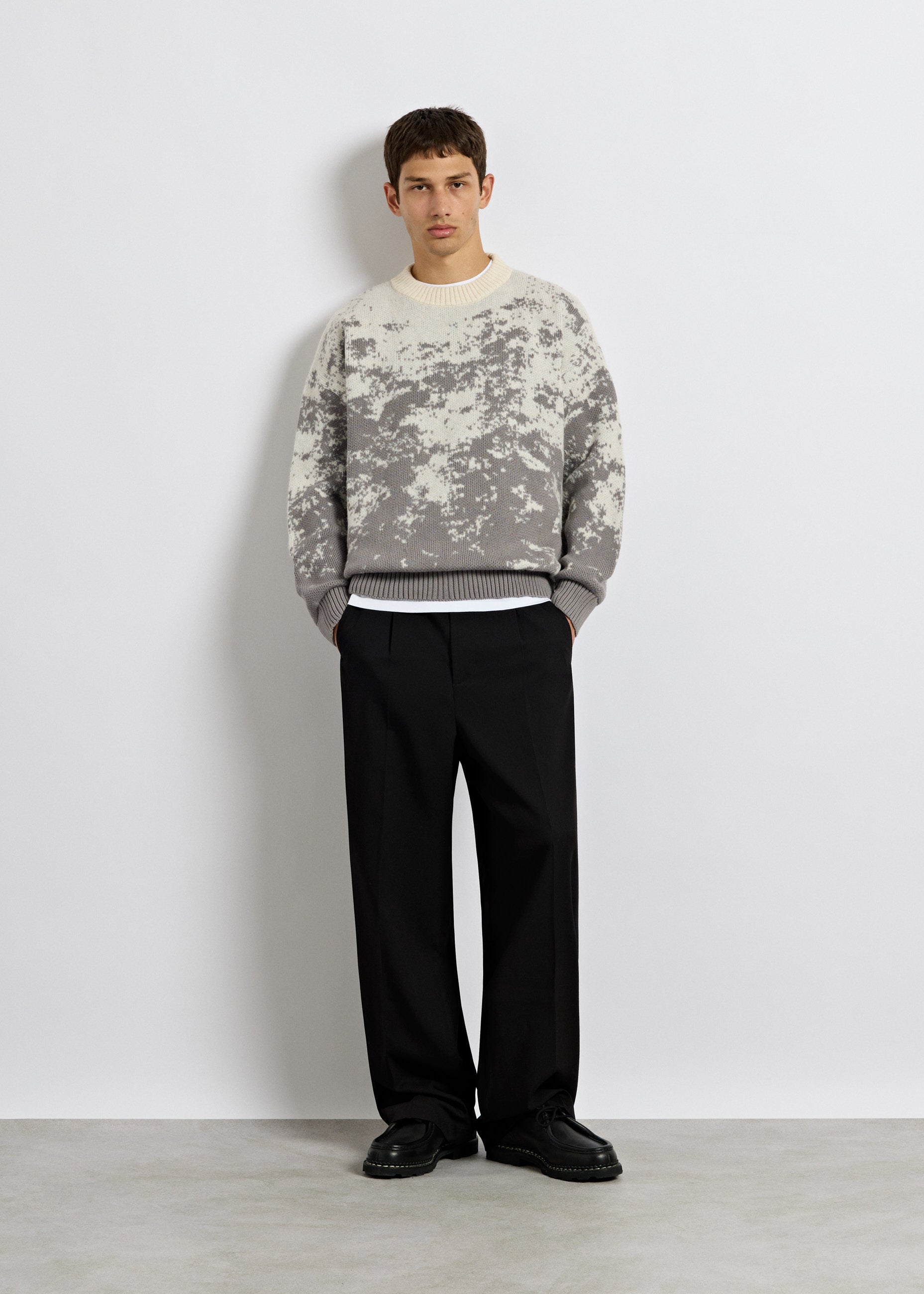 burocs-pixel-knit-sweater-grey-jacquard-oversized image 4