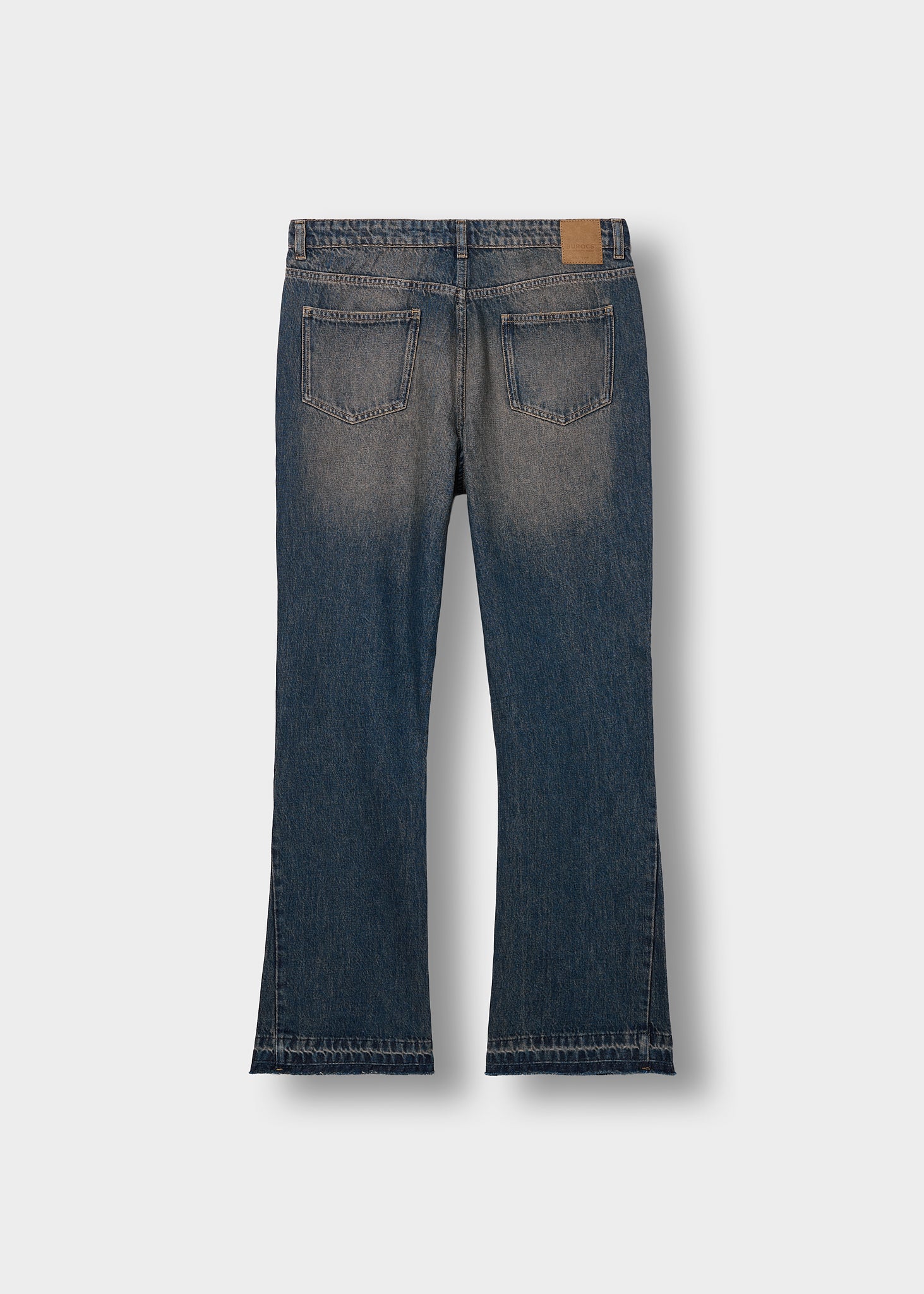 burocs-denim-tony-flared-open-hem-jeans-rusty-indigo image 2