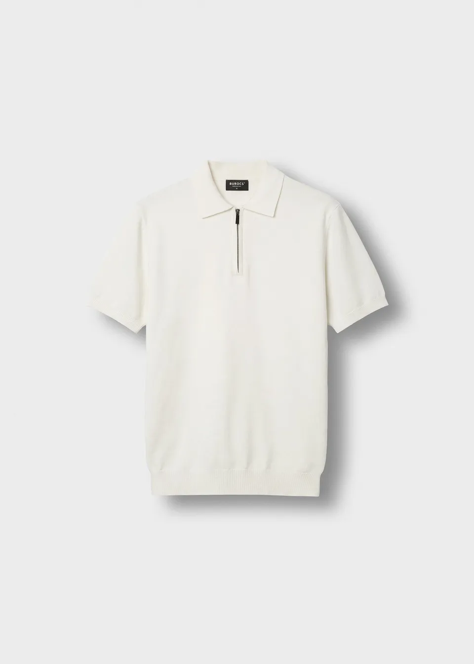 burocs-t-shirts-quarter-zip-polo-shirt-off-white-slim-fit image 1