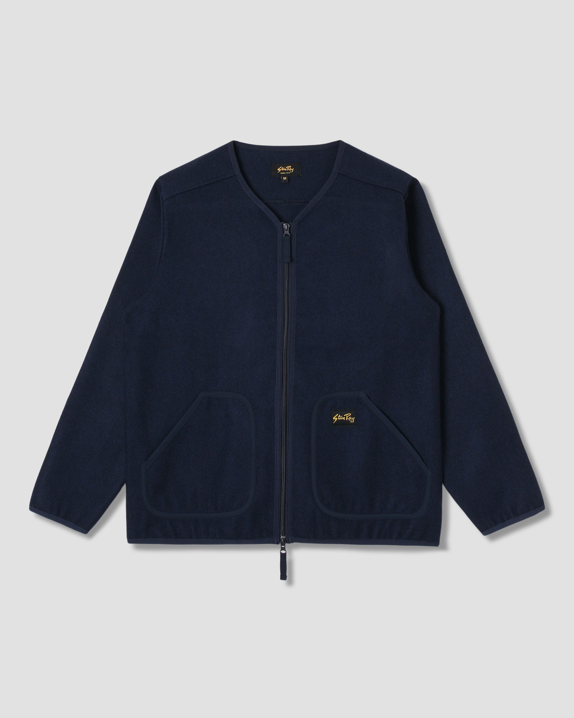 stan-ray-wool-fleece-cardigan-strickjacke-navy-heather-wolle image 1