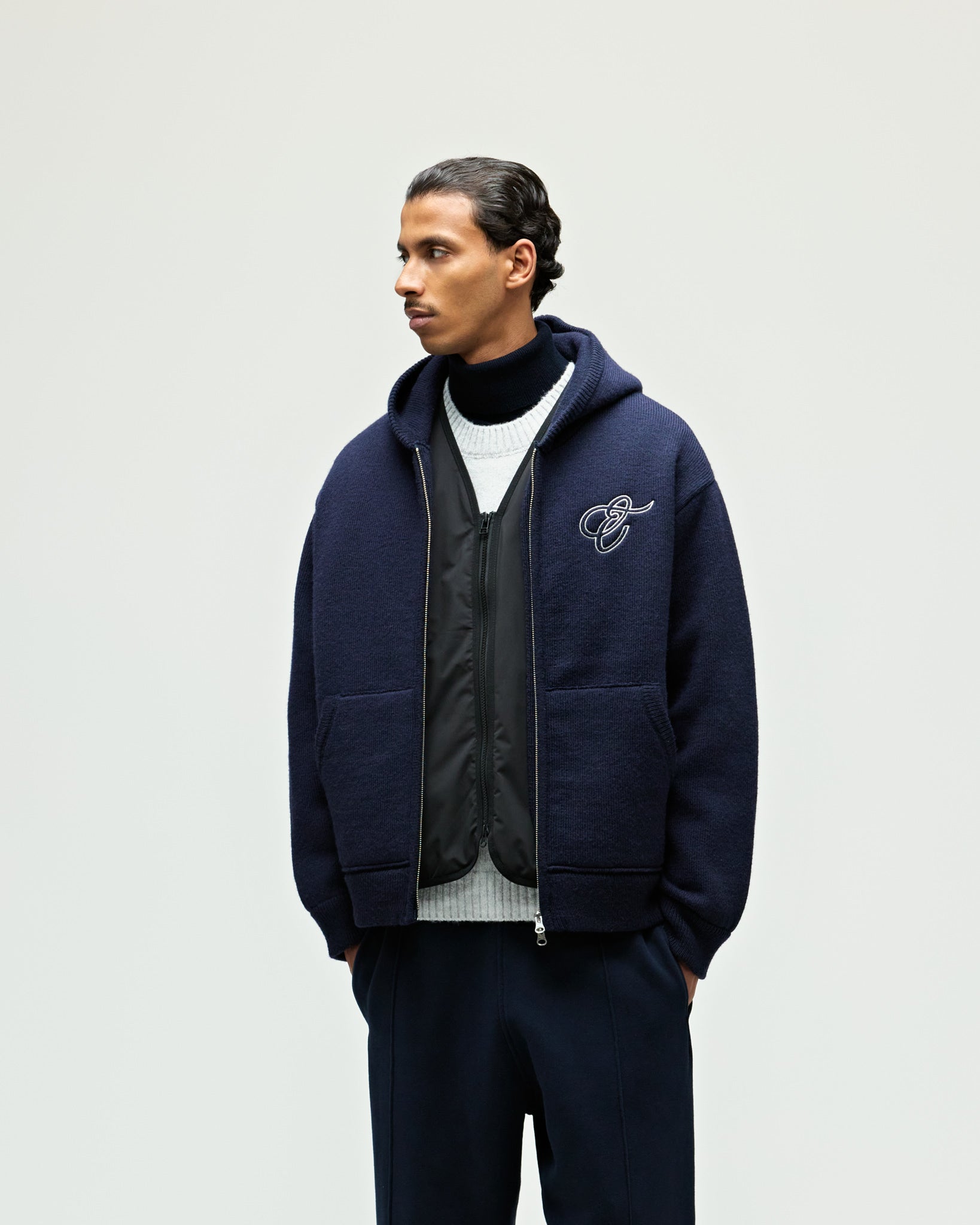 eightyfive-knitted-heavy-zip-hoodie-herren-navy-wolle image 3