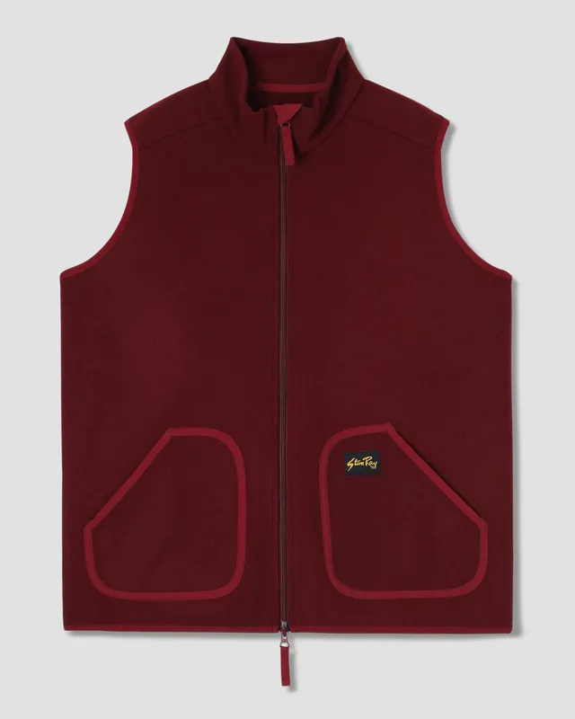 stan-ray-wool-fleece-vest-weste-dark-red-heather-wolle image 1