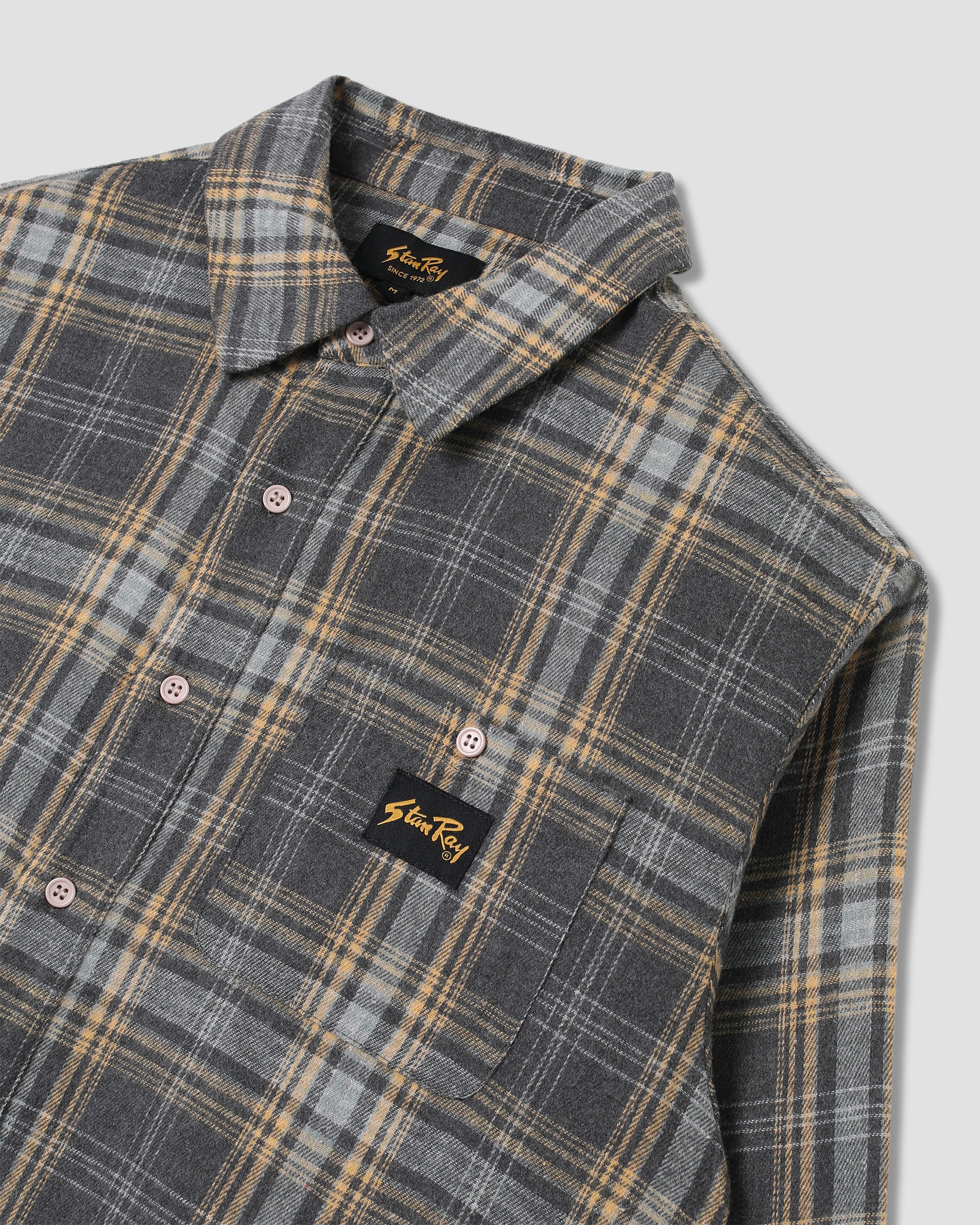 stan-ray-flannel-shirt-kurzarmhemd-charcoal-plaid-145gsm image 6