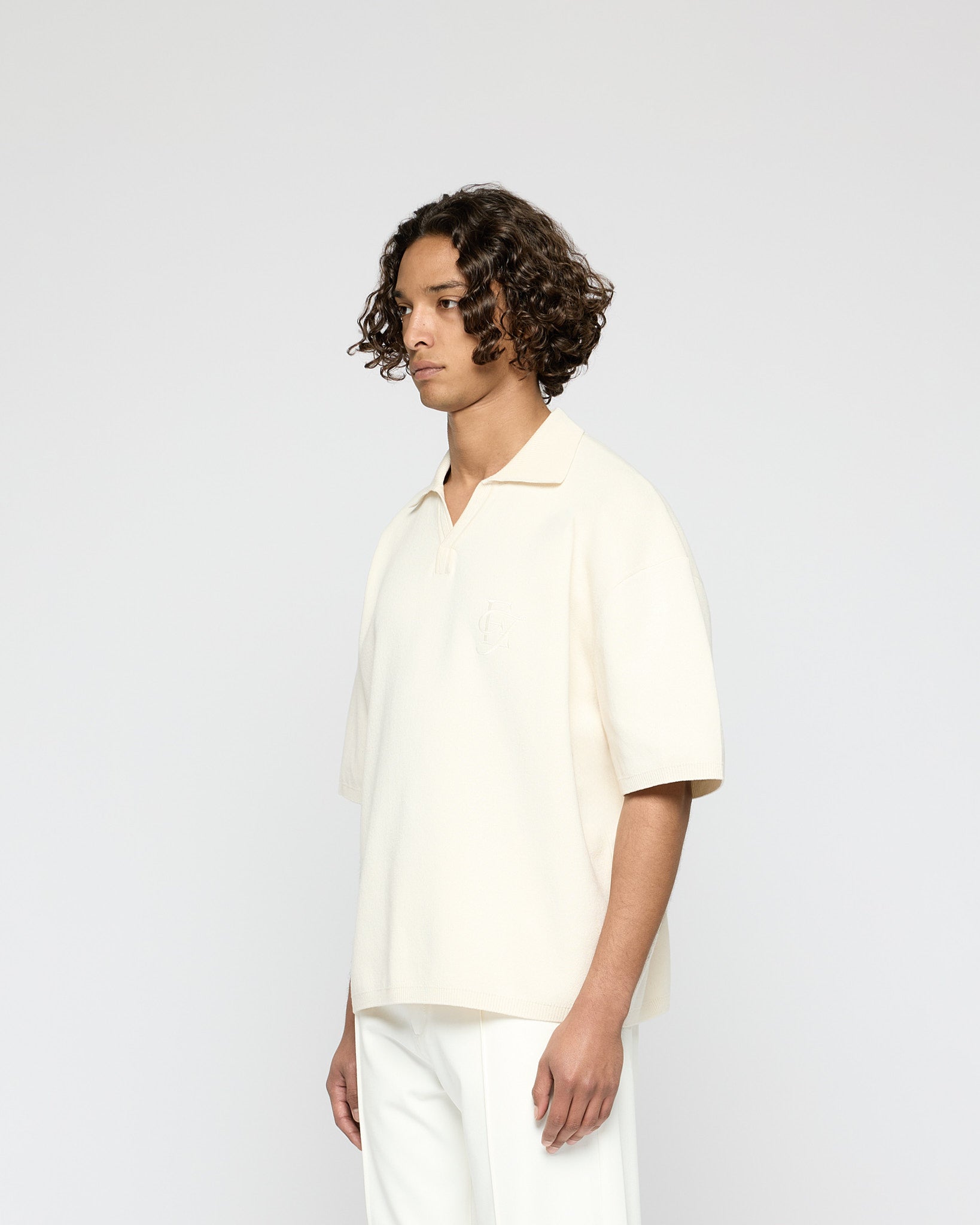 eightyfive-cropped-knit-polo-t-shirt-off-white-baumwolle image 3