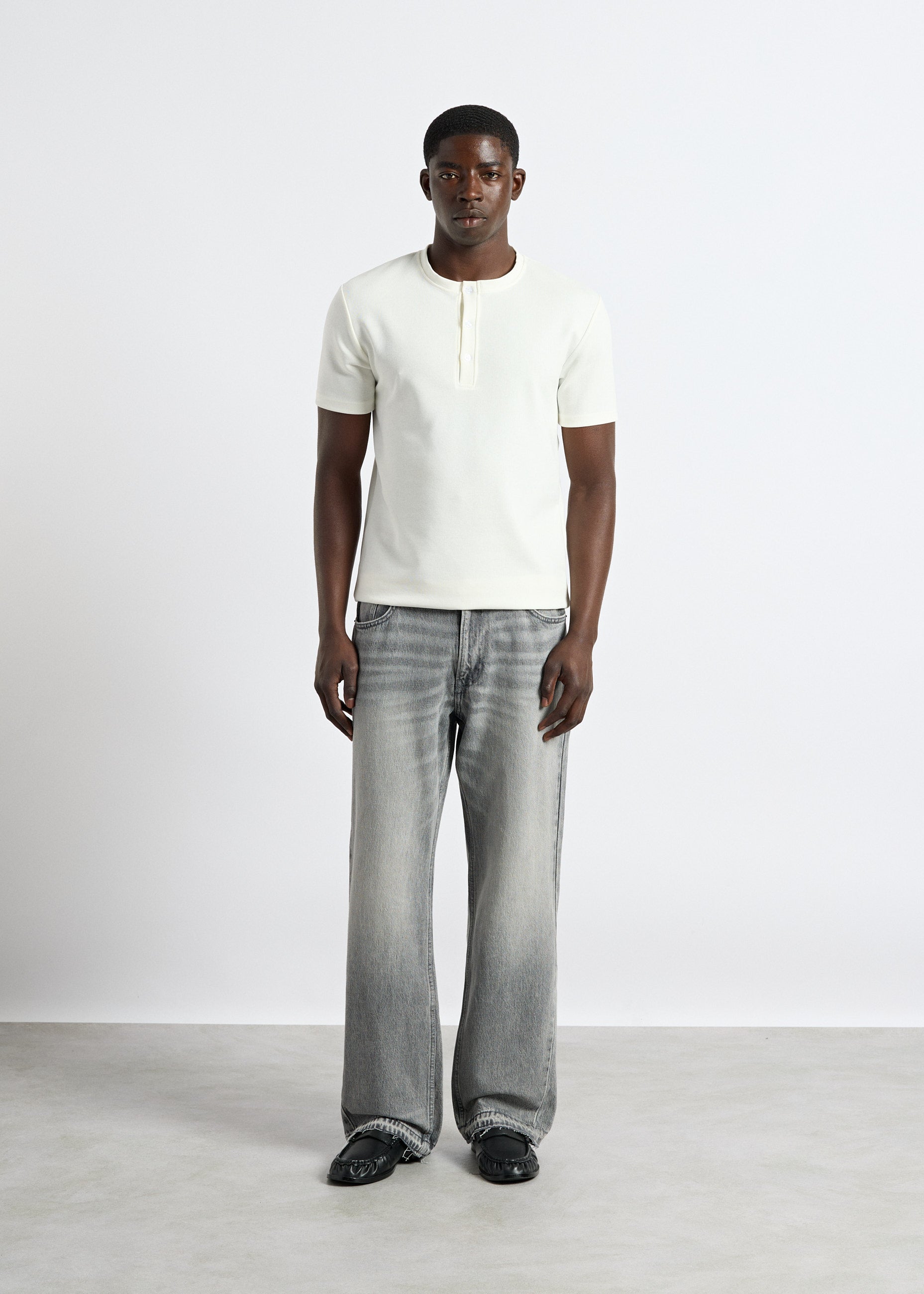 burocs-rib-henley-t-shirt-herren-t-shirt-off-white-slim-fit image 5