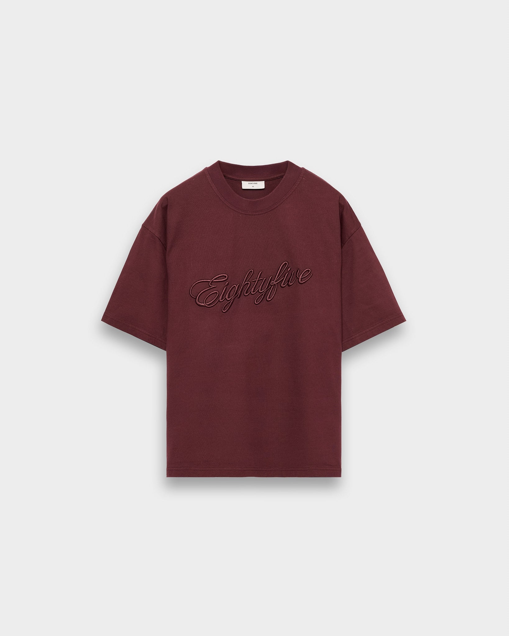 eightyfive-tops-heavy-embroidered-t-shirt-shirt-burgundy image 1