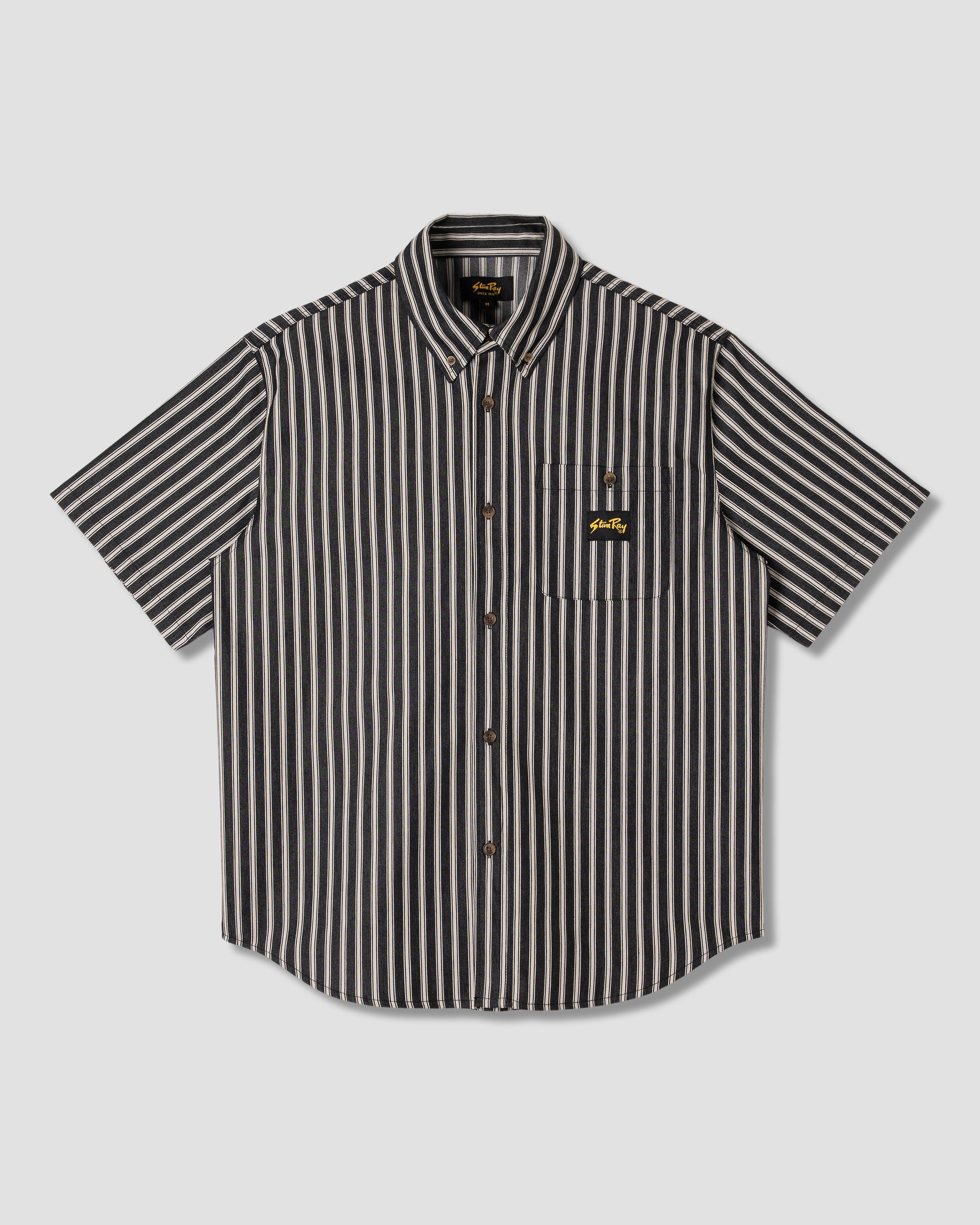 stan-ray-flannel-shirt-kurzarmhemd-charcoal-stripe image 1