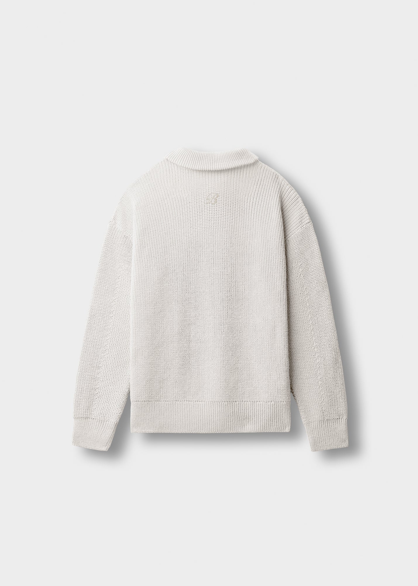 burocs-knitwear-chunky-knit-half-zip-sweater-ecru-grobstrick image 2