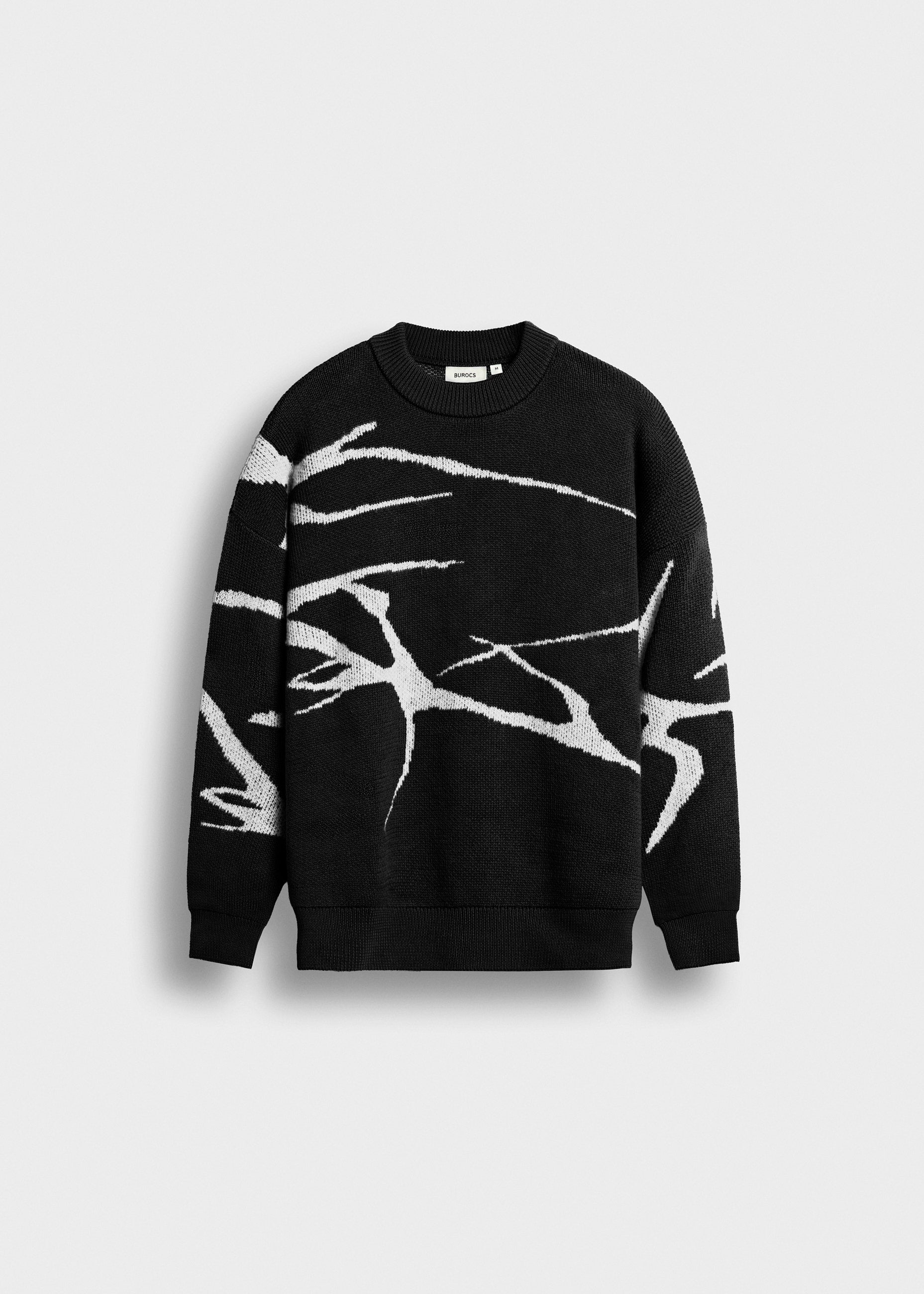 burocs-jacquard-knit-sweater-schwarz-rundhals image 1