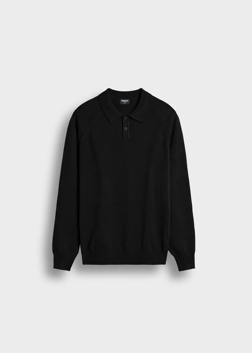 burocs-knitwear-fine-knit-polo-sweater-schwarz-feinstrick image 1