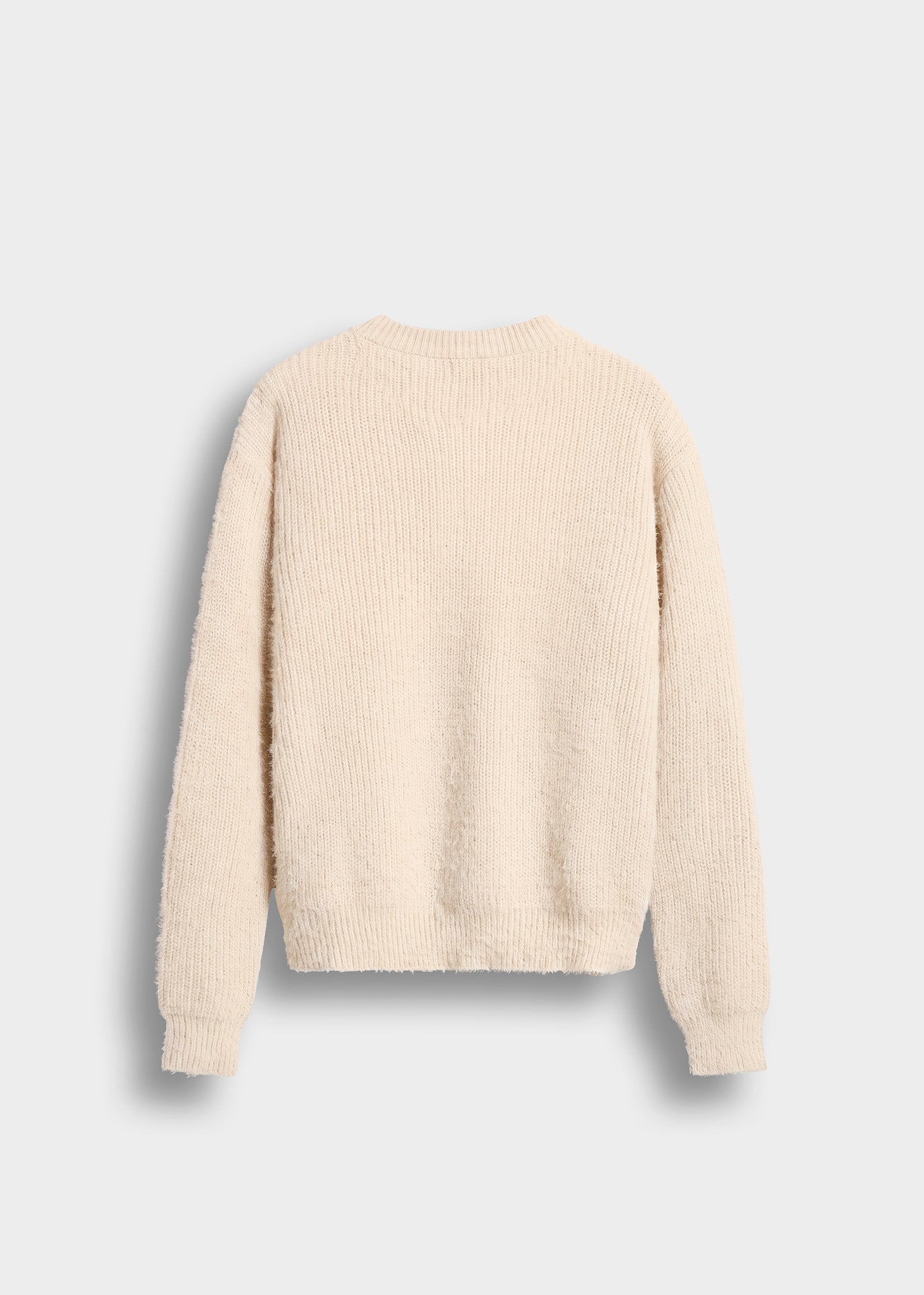 burocs-knitwear-fuzzy-knit-crewneck-pullover-off-white image 2