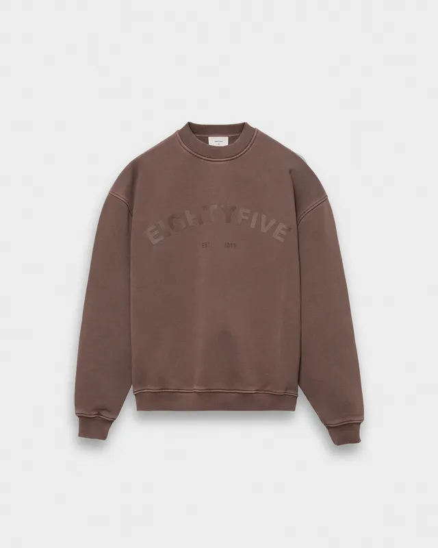 eightyfive-90s-sports-sweater-herren-brown-490gsm-baumwolle image 1