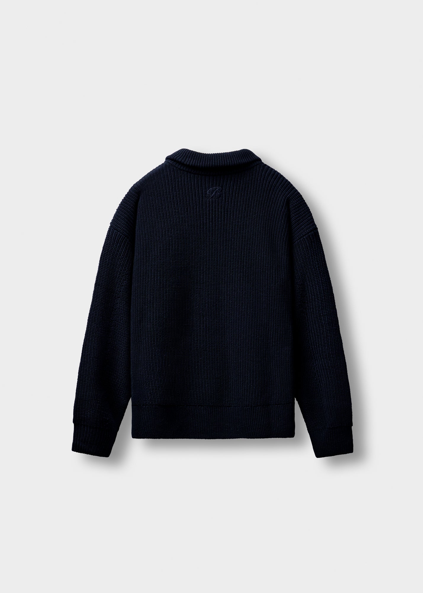 burocs-knitwear-chunky-knit-half-zip-pullover-navy-grobstrick image 2