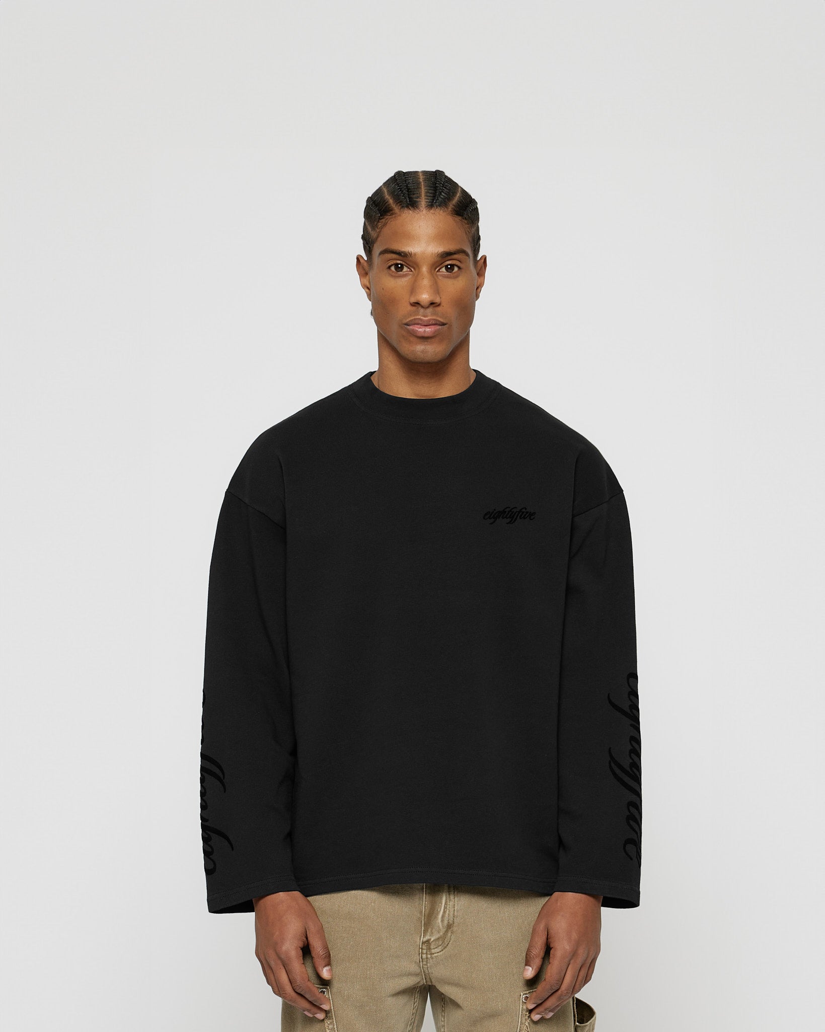 eightyfive-handwritten-longsleeve-langarmshirt-black-oversized image 2