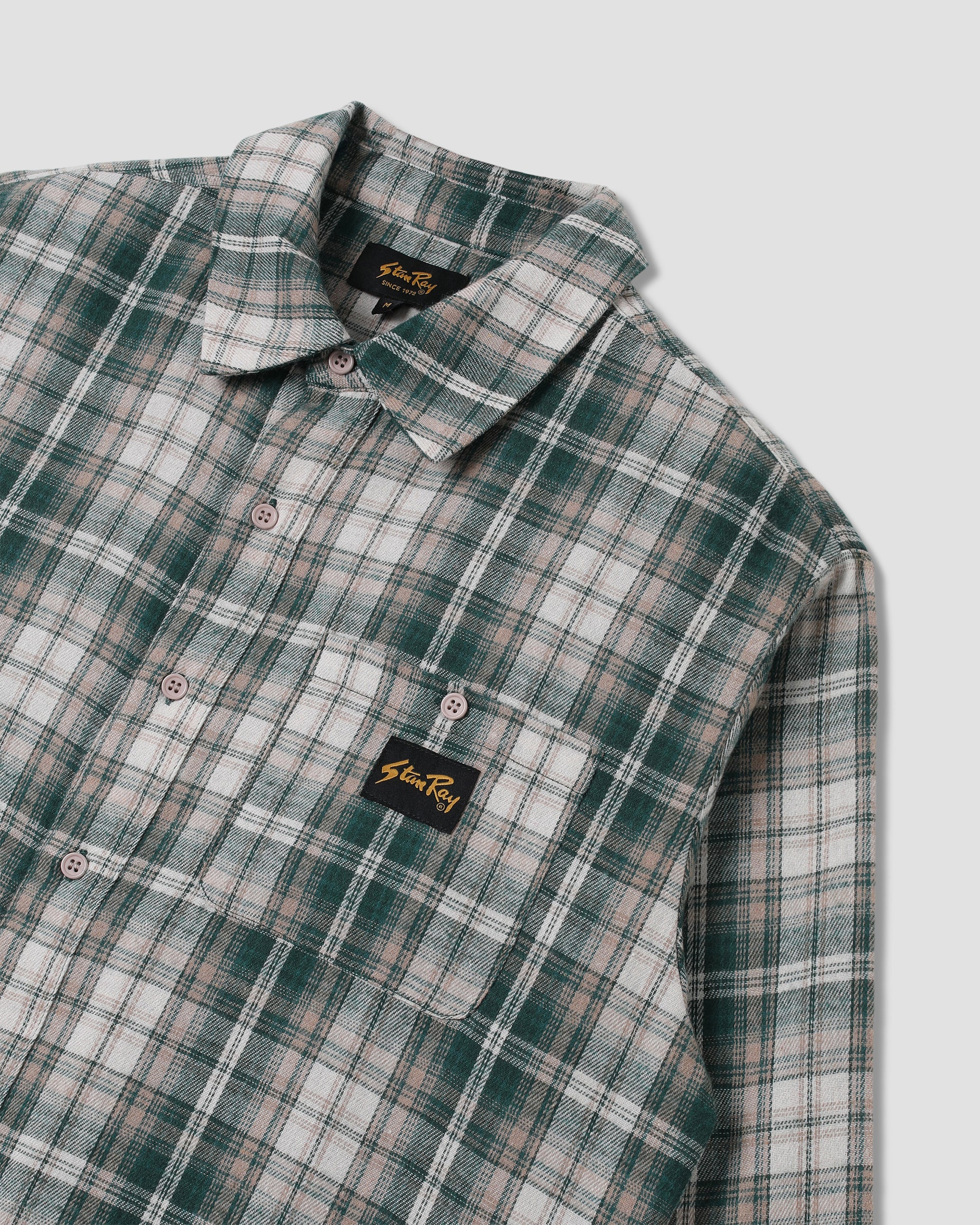 stan-ray-flannel-shirt-flanellhemd-green-plaid-kurzarm image 5