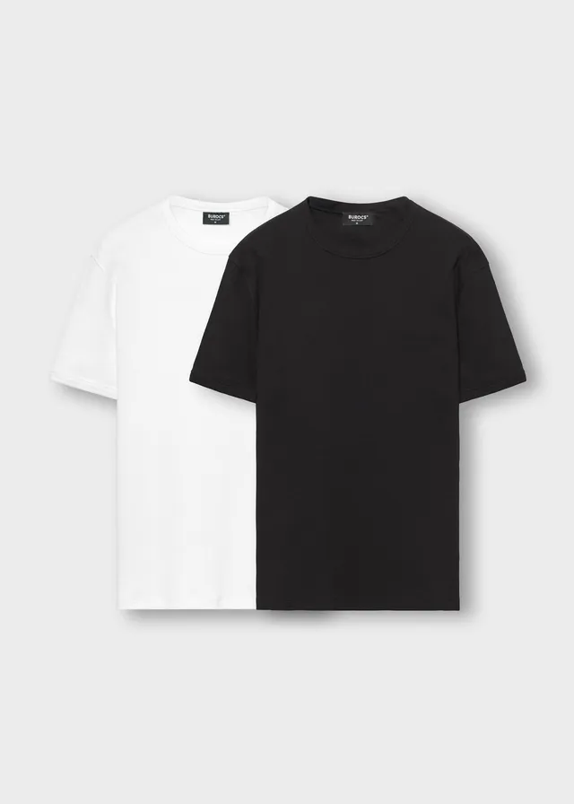 burocs-bundles-slim-fit-t-shirt-2-pack-wei-schwarz image 1