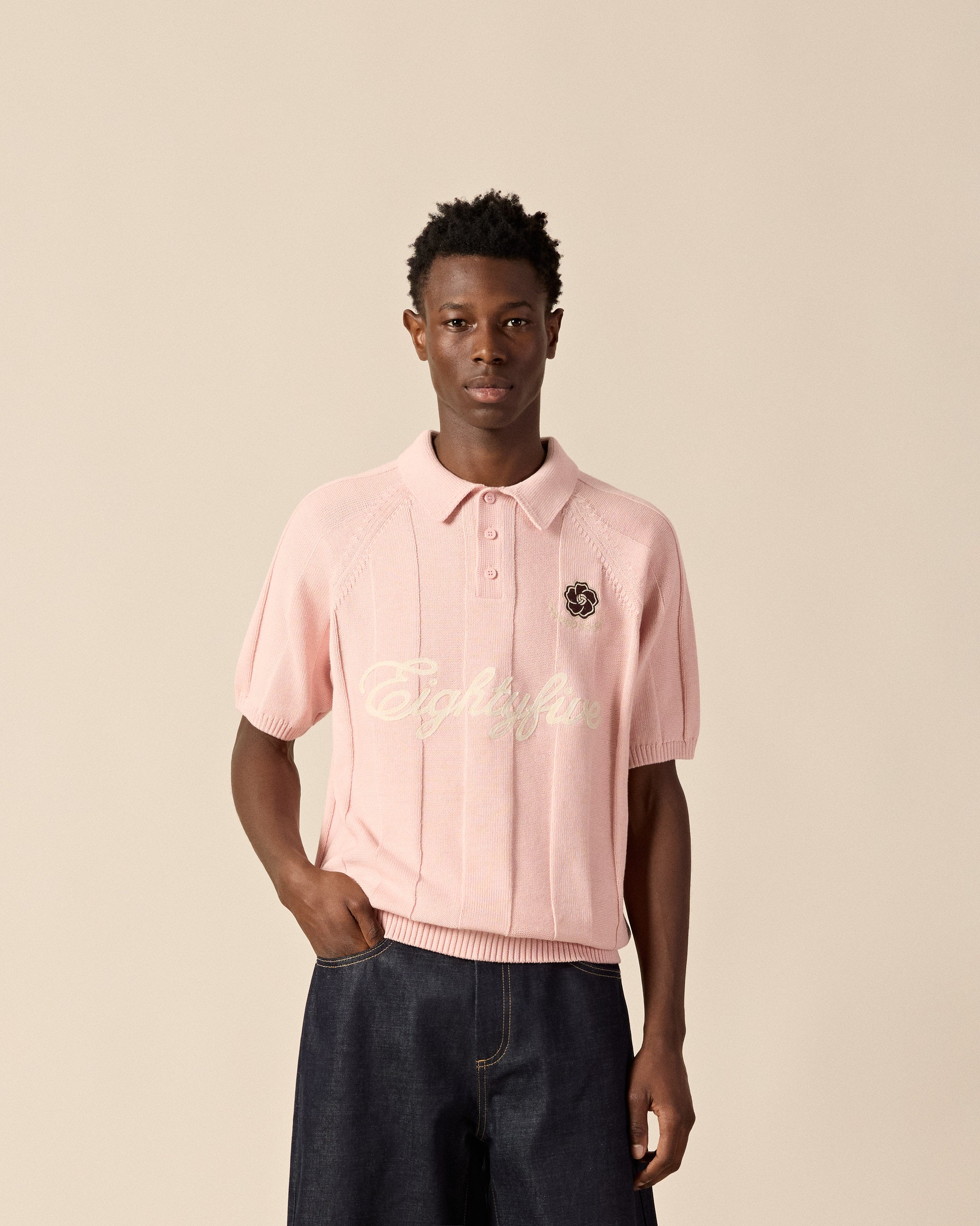 eightyfive-football-polo-shirt-dusty-rose-baumwolle image 3