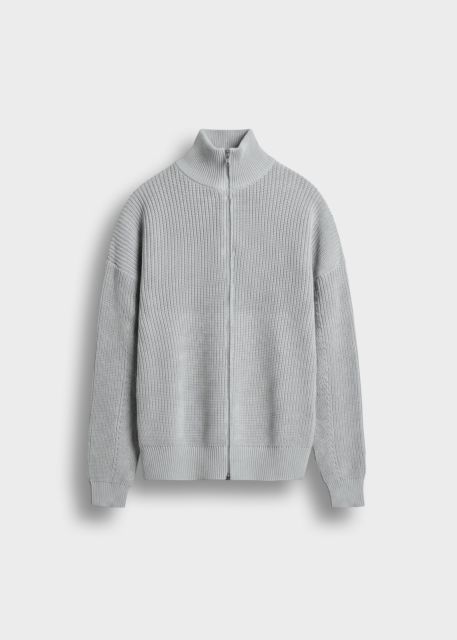 burocs-chunky-knit-zip-jacket-grey-melange-grobstrick image 1