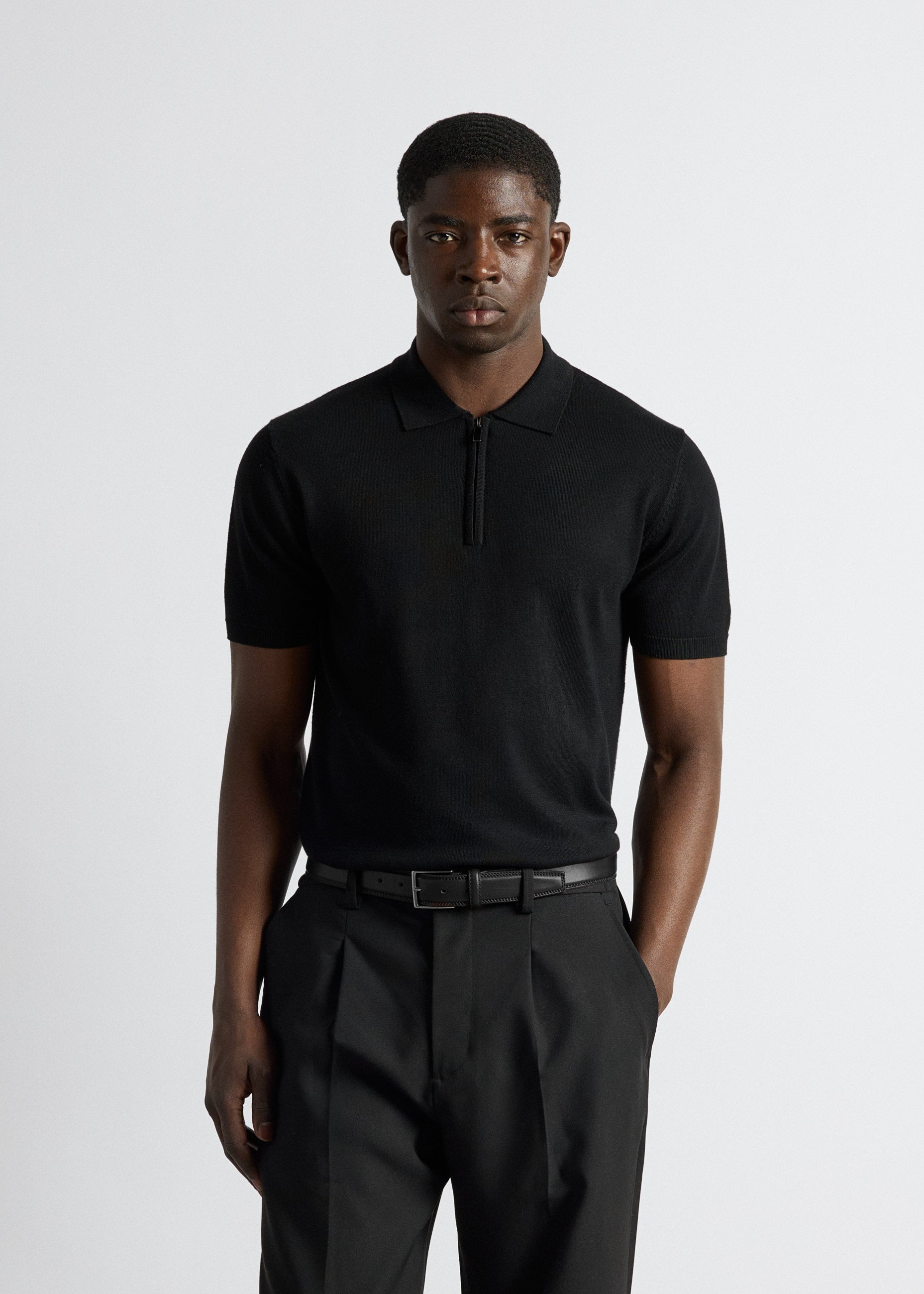 burocs-quarter-zip-polo-shirt-poloshirt-schwarz-slim-fit image 4