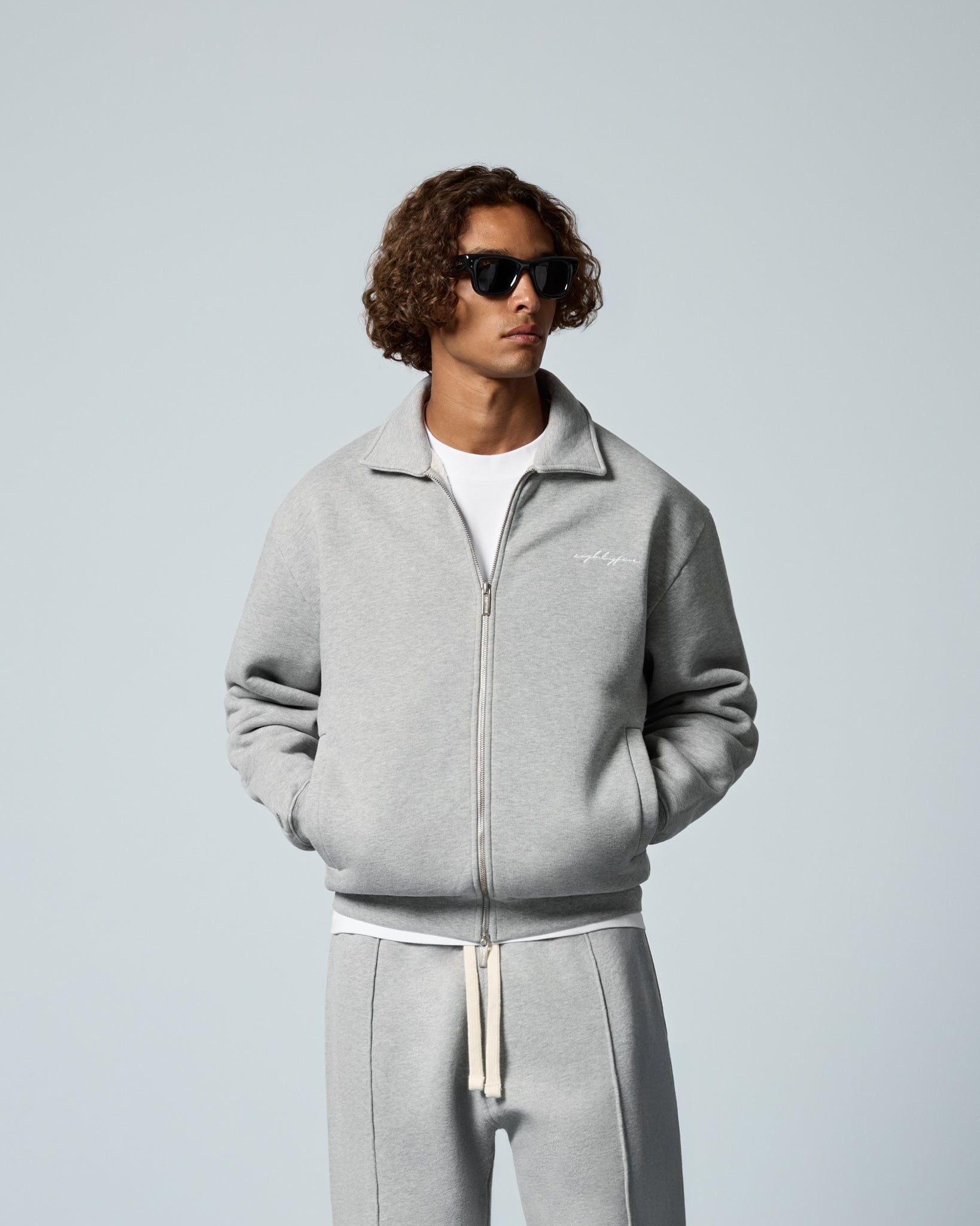 eightyfive-sweat-jacket-kent-collar-jacke-grey-melange image 3