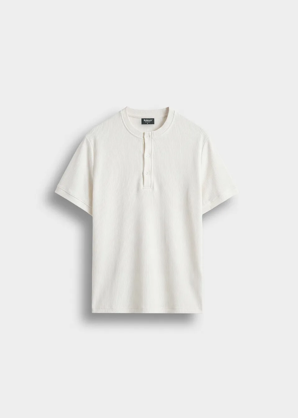 burocs-rib-henley-t-shirt-herren-t-shirt-off-white-slim-fit image 1