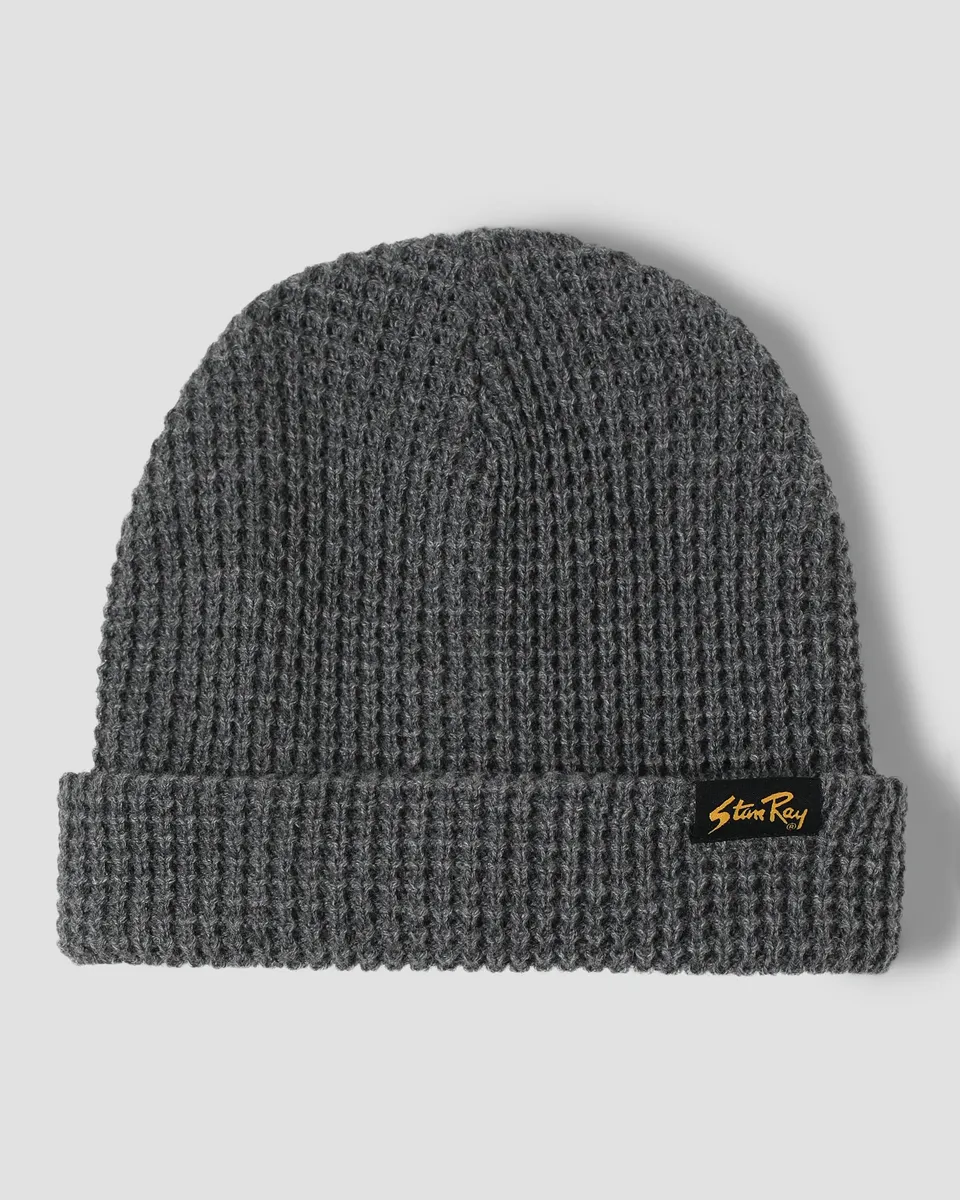 stan-ray-waffle-beanie-strickm-tze-charcoal-patch image 1