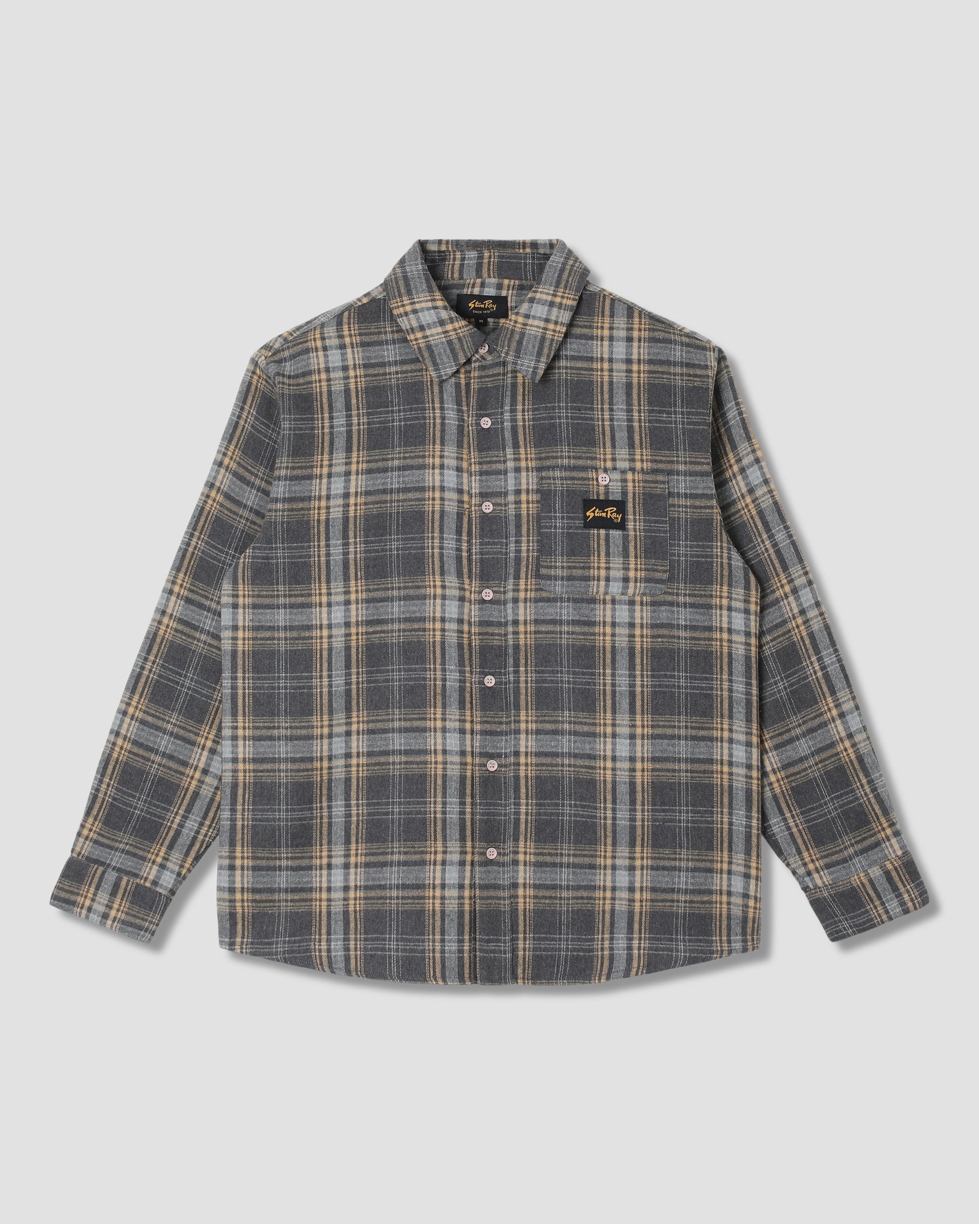 stan-ray-flannel-shirt-kurzarmhemd-charcoal-plaid-145gsm image 1
