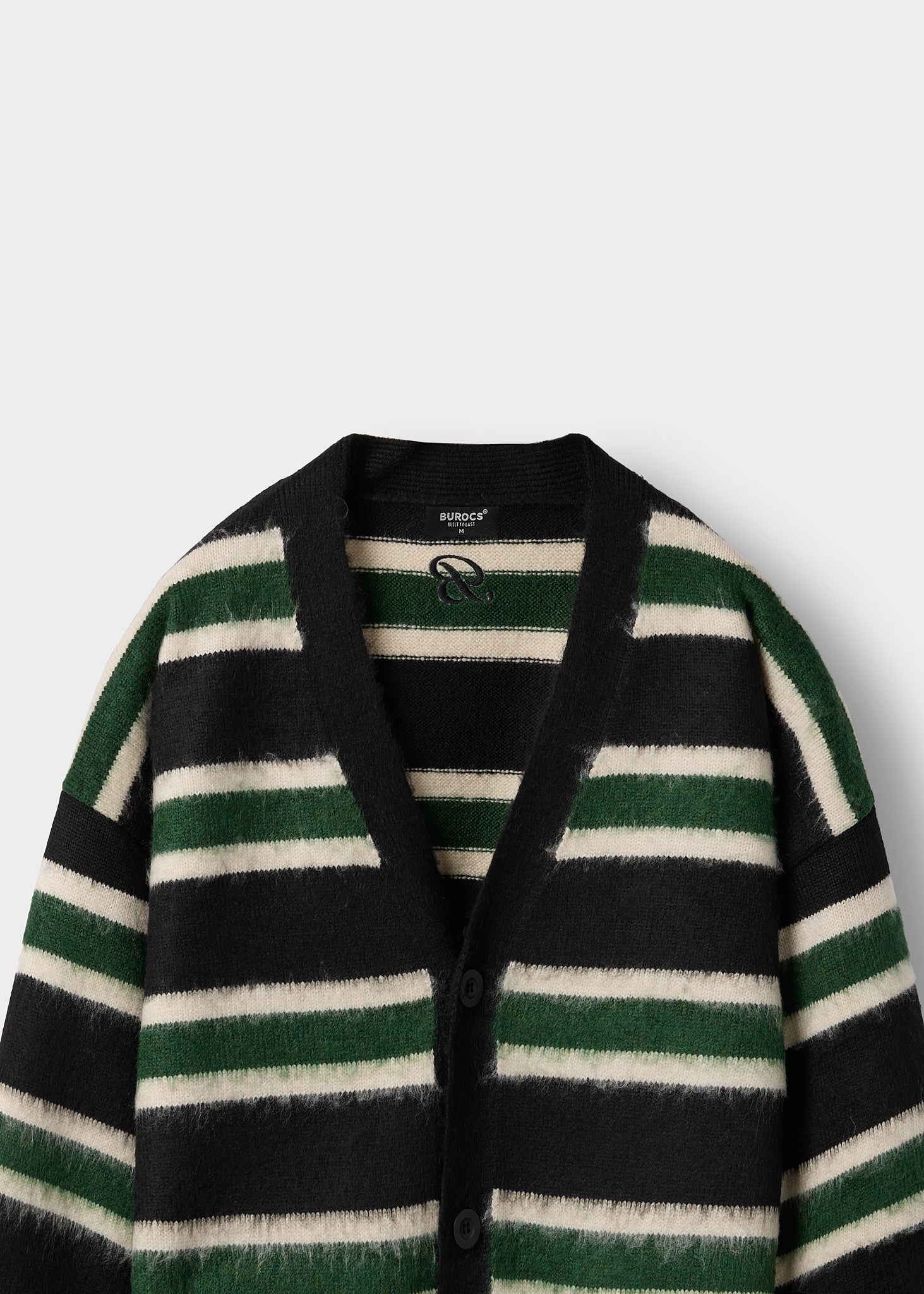 burocs-knitwear-fuzzy-v-neck-cardigan-strickjacke-black image 6