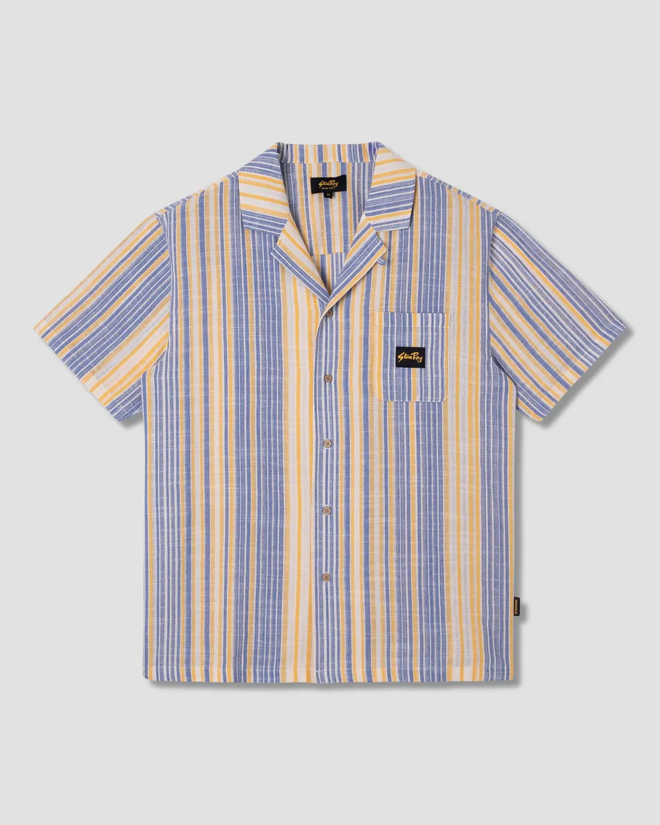 stan-ray-tour-shirt-kurzarmhemd-blue-yellow-stripe image 1