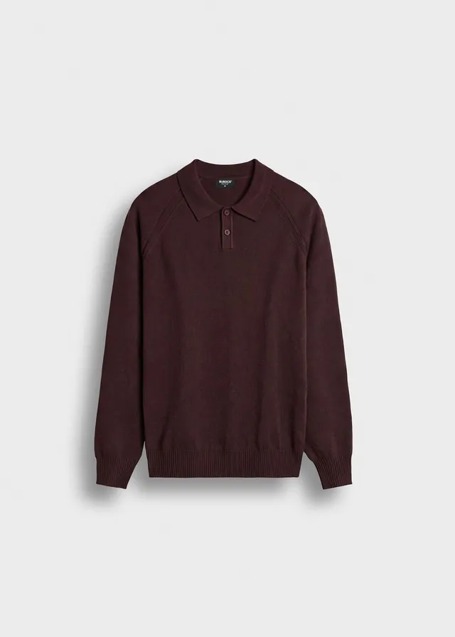 burocs-fine-knit-polo-sweater-strickpolo-dark-chocolate image 1