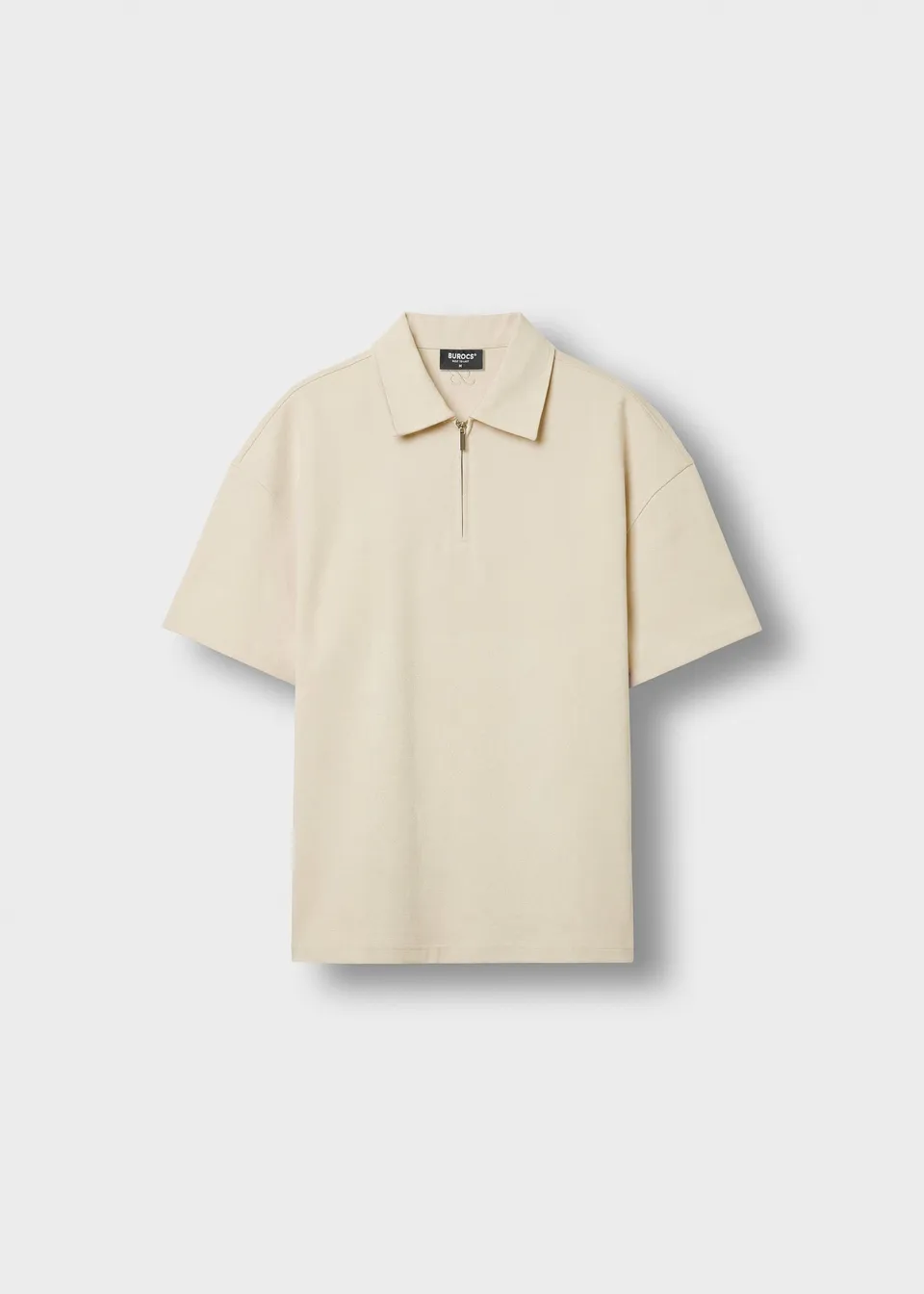 burocs-t-shirts-quarter-zip-t-shirt-beige-oversize-fit image 1